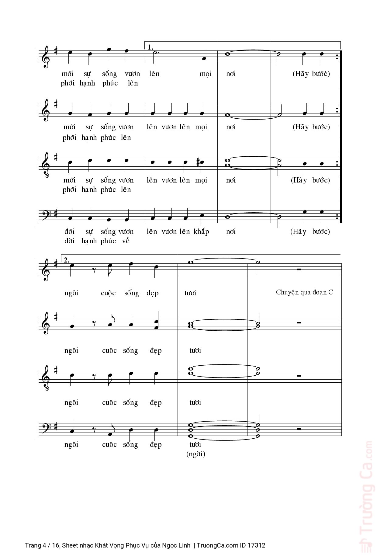 Page 4 of Sheet music PDF Khát Vọng Phục Vụ - Ngọc Linh