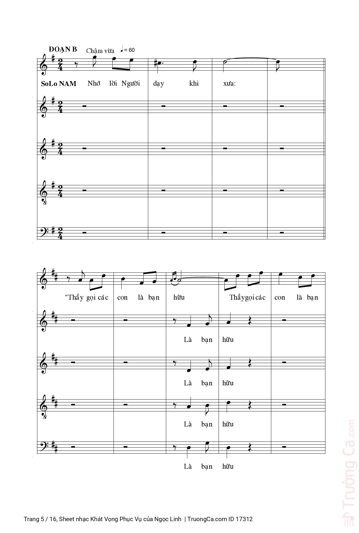Page 5 of Sheet music PDF Khát Vọng Phục Vụ - Ngọc Linh
