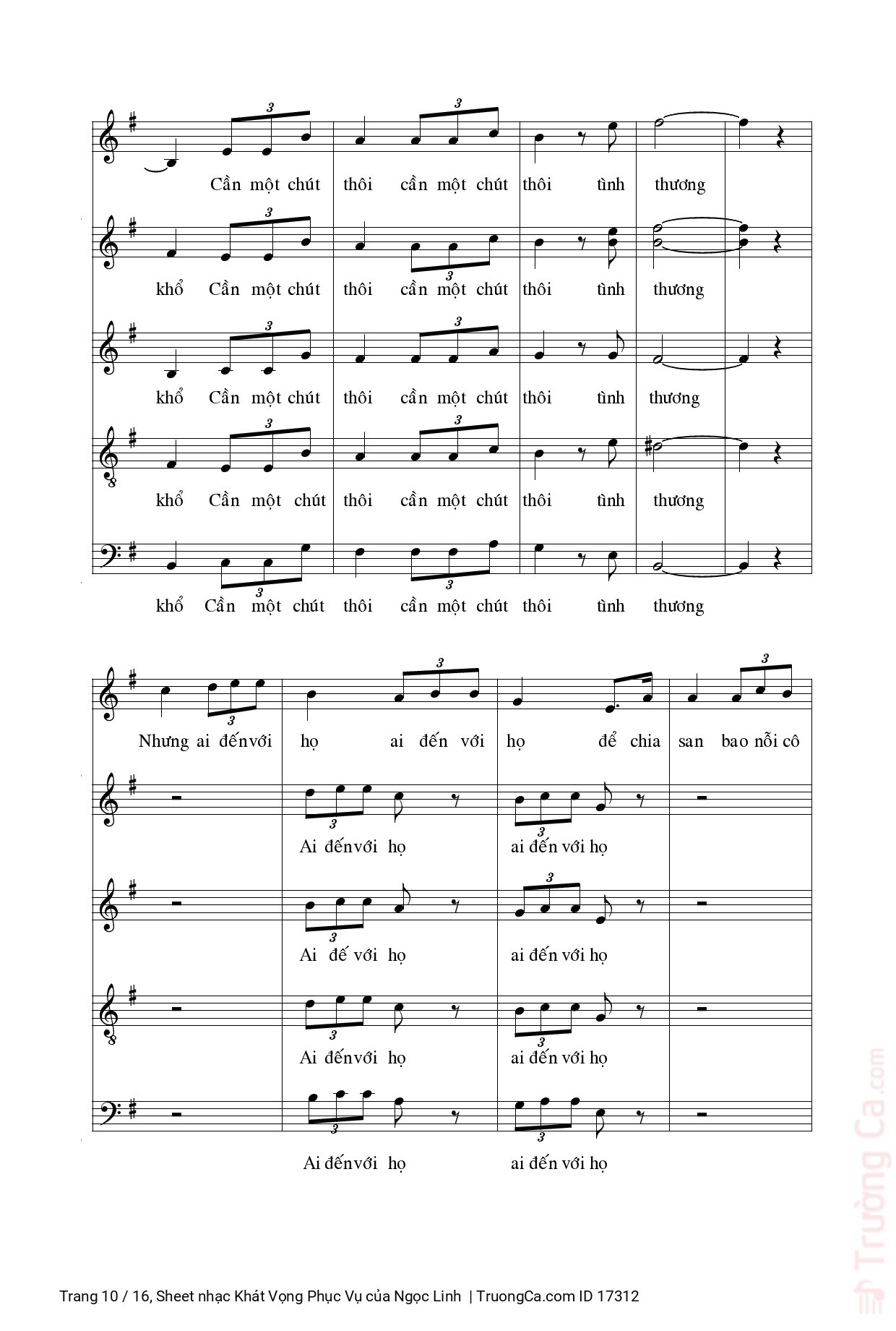 Page 10 of Sheet music PDF Khát Vọng Phục Vụ - Ngọc Linh