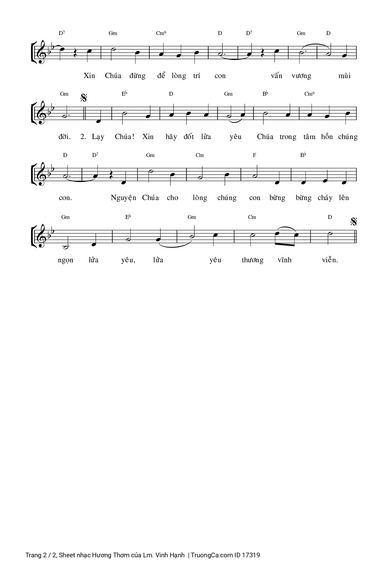 Lạy Chúa xin cho lời con nguyện cầu Tựa hương thơm bay lên Tôn Nhan Chúa, Trang 2