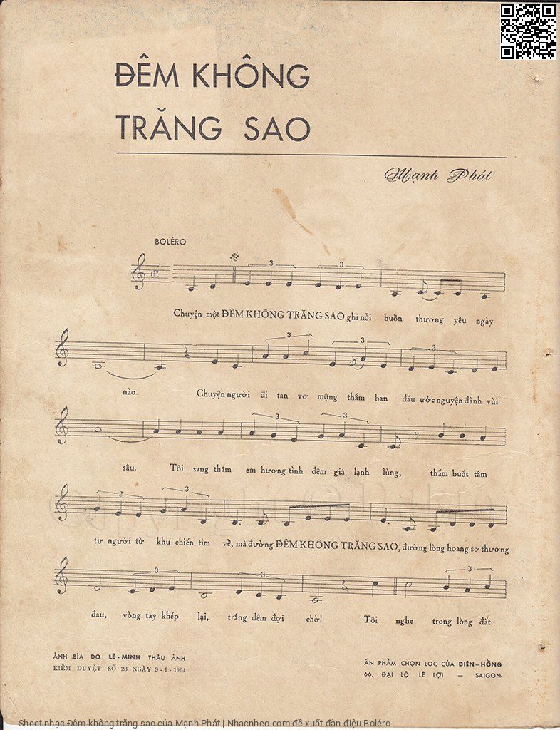 Page 2 of Sheet music PDF Đêm không trăng sao - Mạnh Phát
