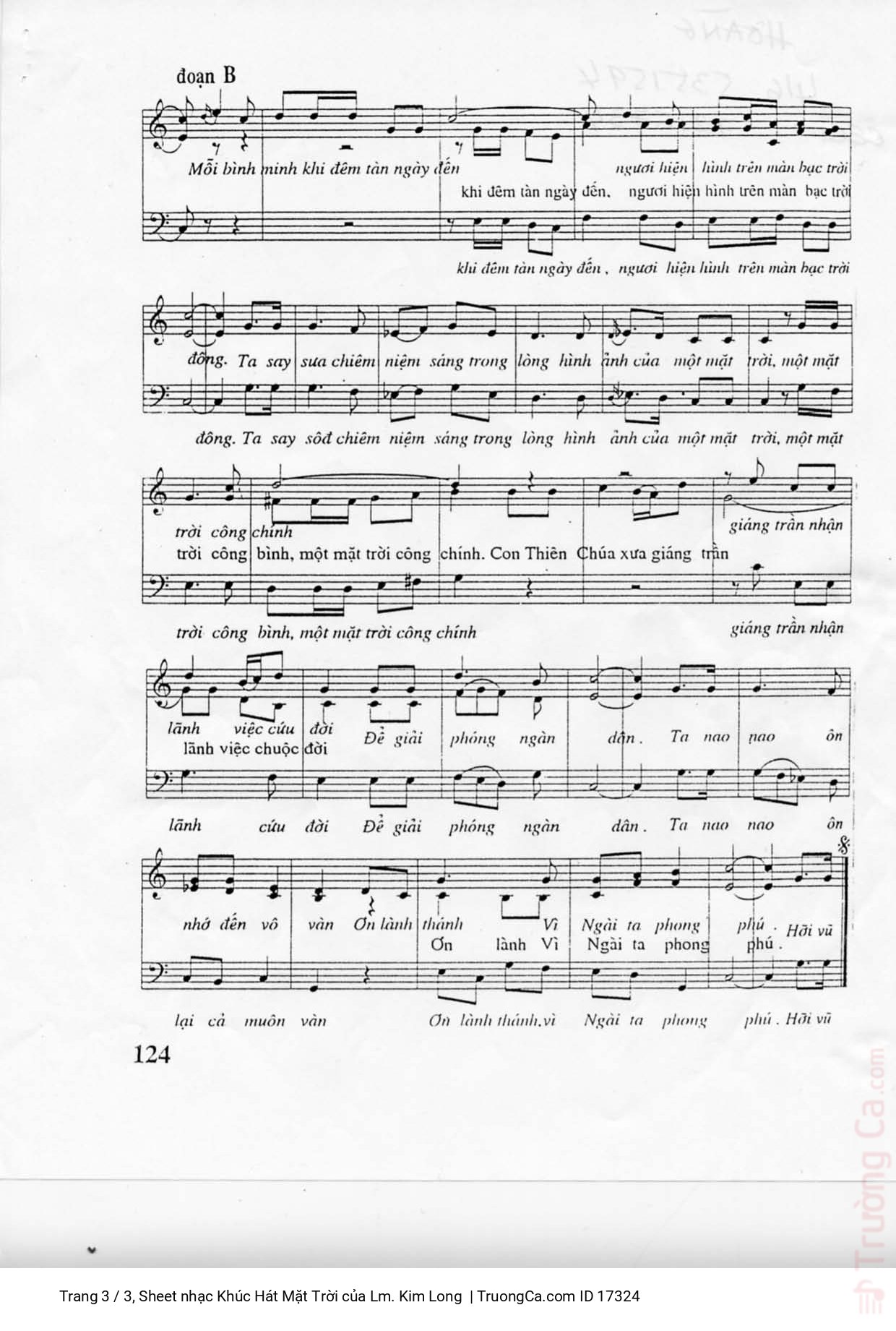 Page 3 of Sheet music PDF Khúc Hát Mặt Trời - Lm. Kim Long