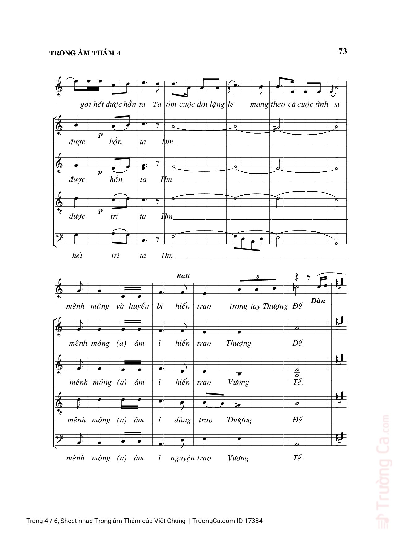 Page 4 of Sheet music PDF Trong âm Thầm - Viết Chung