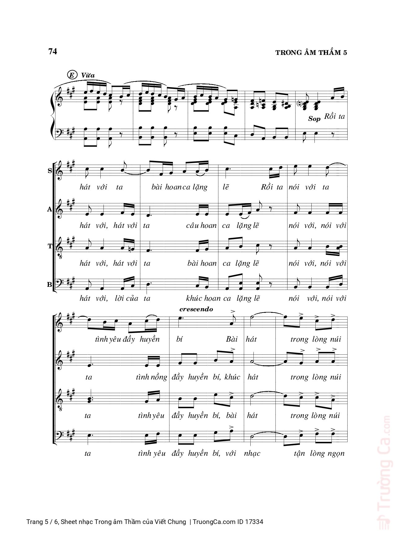 Page 5 of Sheet music PDF Trong âm Thầm - Viết Chung