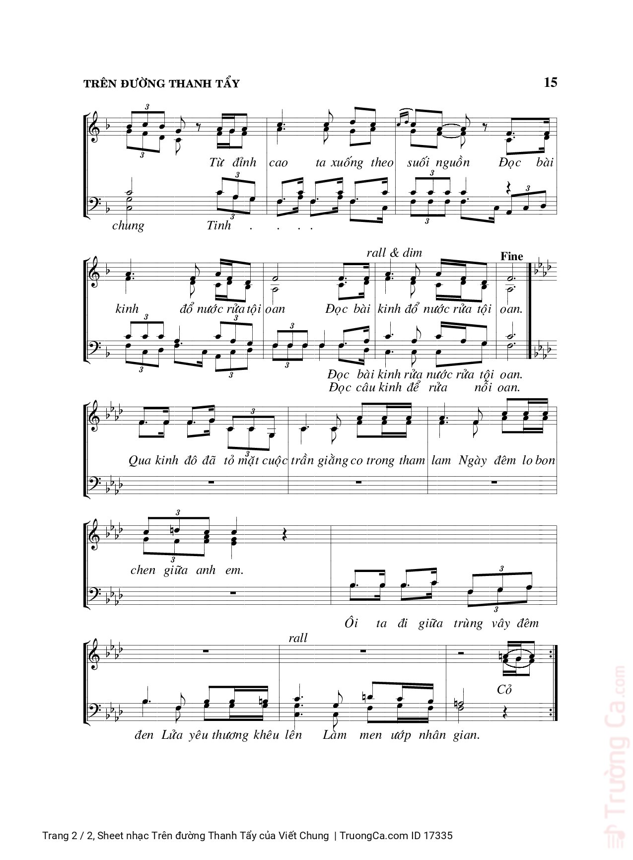 Page 2 of Sheet music PDF Trên đường Thanh Tẩy - Viết Chung