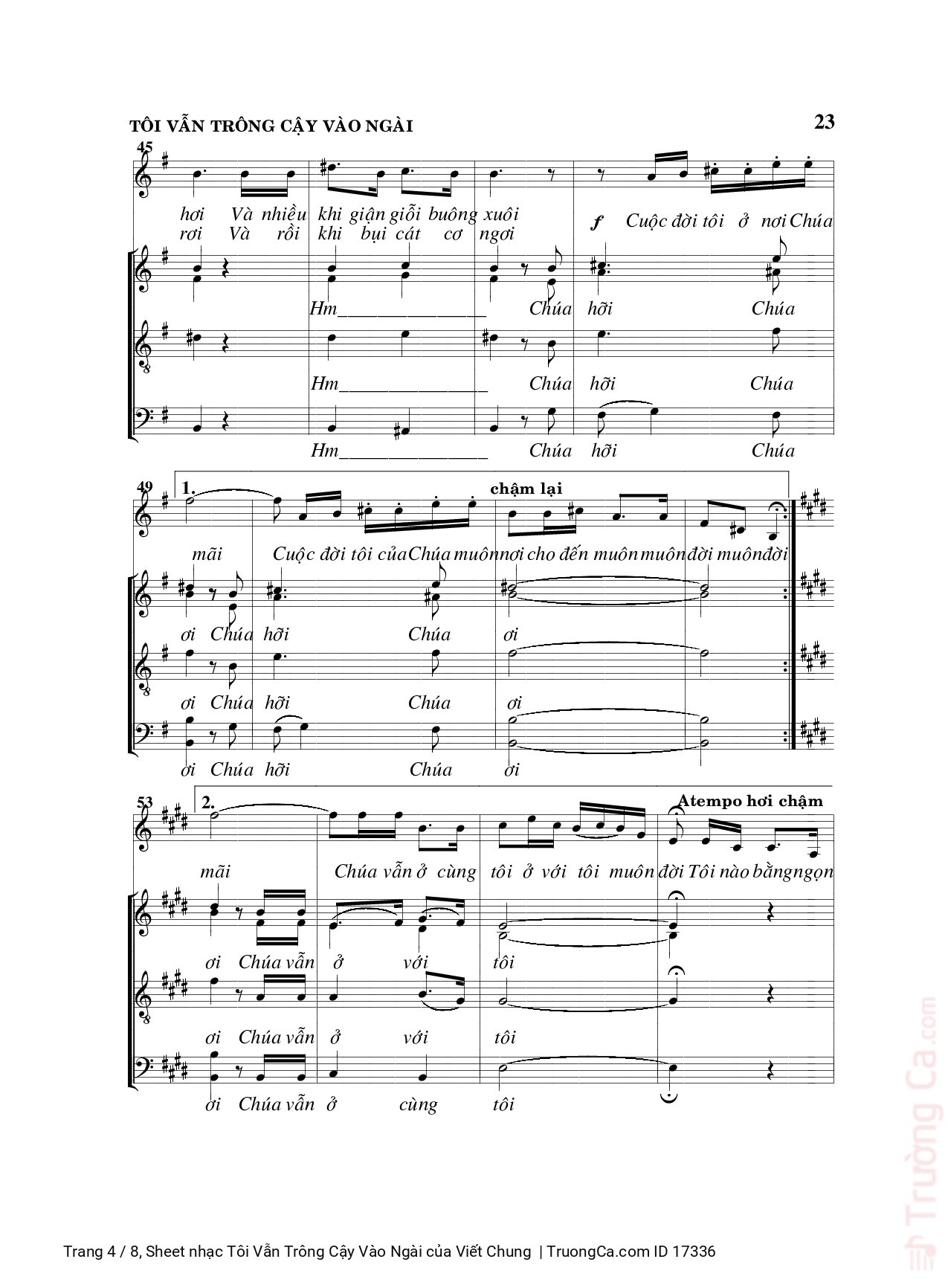 Page 4 of Sheet music PDF Tôi Vẫn Trông Cậy Vào Ngài - Viết Chung