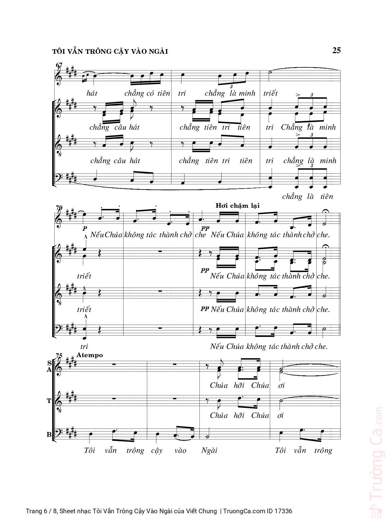 Page 6 of Sheet music PDF Tôi Vẫn Trông Cậy Vào Ngài - Viết Chung