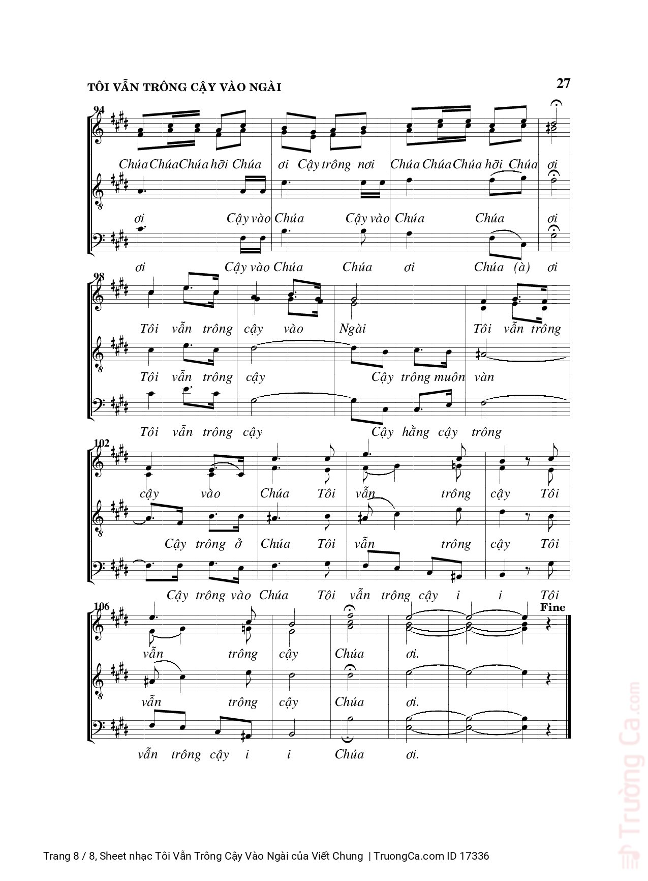 Page 8 of Sheet music PDF Tôi Vẫn Trông Cậy Vào Ngài - Viết Chung