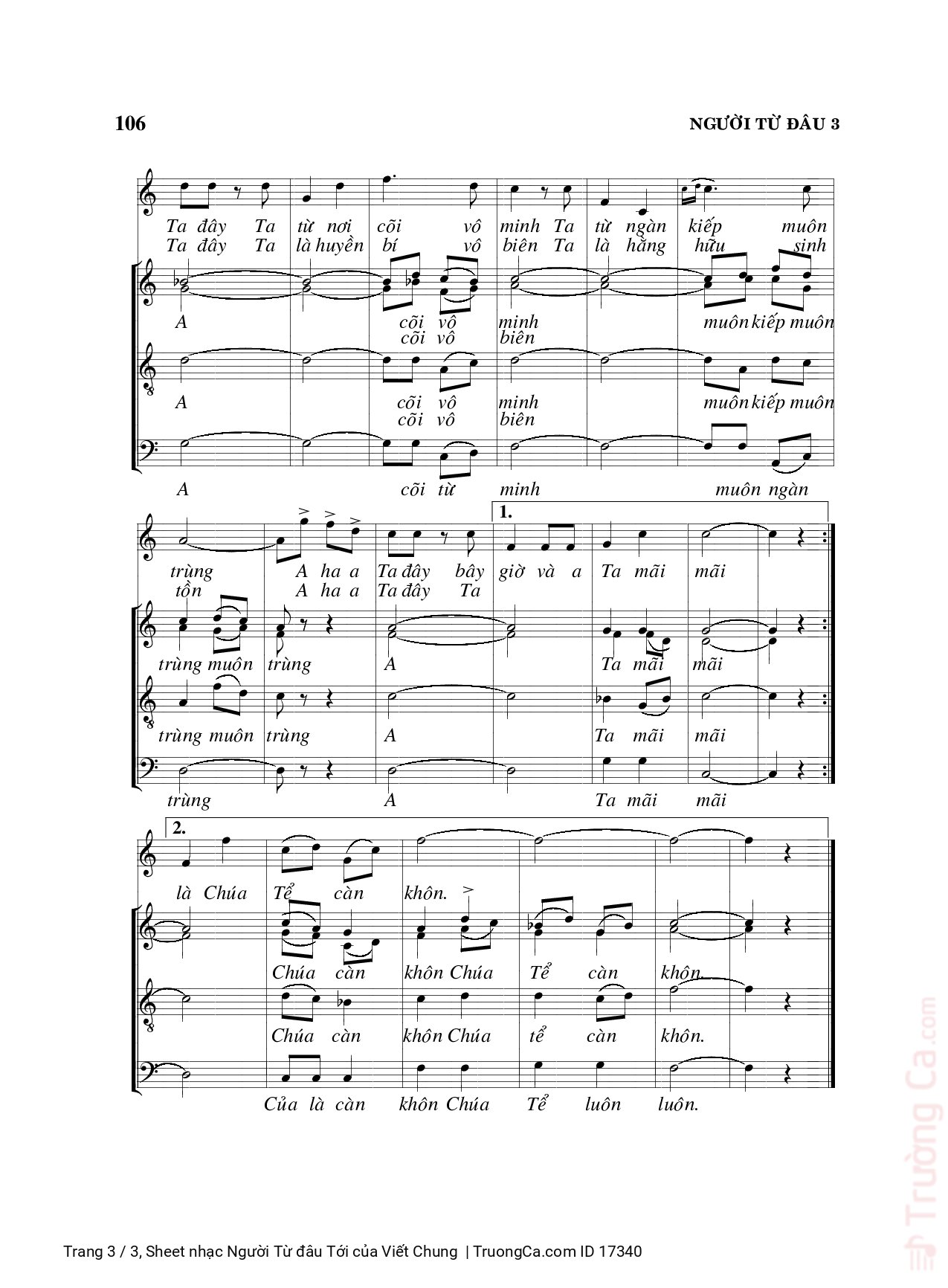 Page 3 of Sheet music PDF Người Từ đâu Tới - Viết Chung
