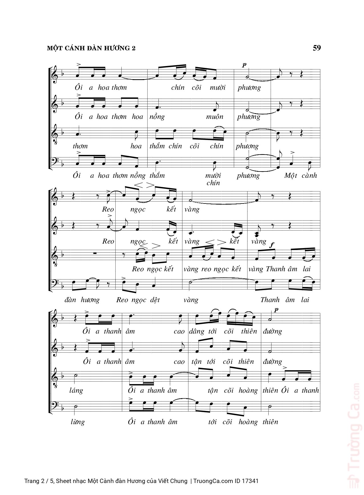 Page 2 of Sheet music PDF Một Cành đàn Hương - Viết Chung