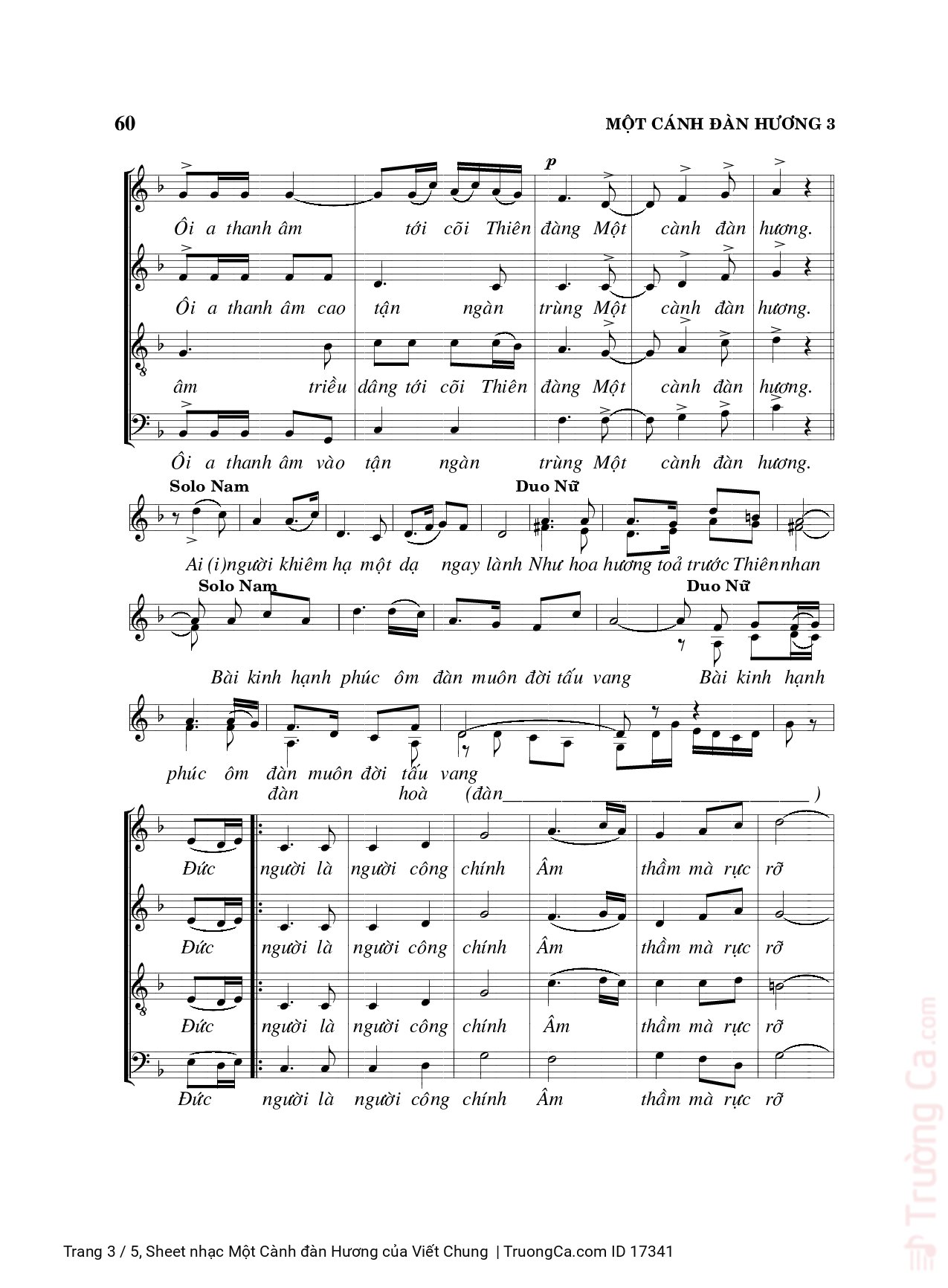 Page 3 of Sheet music PDF Một Cành đàn Hương - Viết Chung