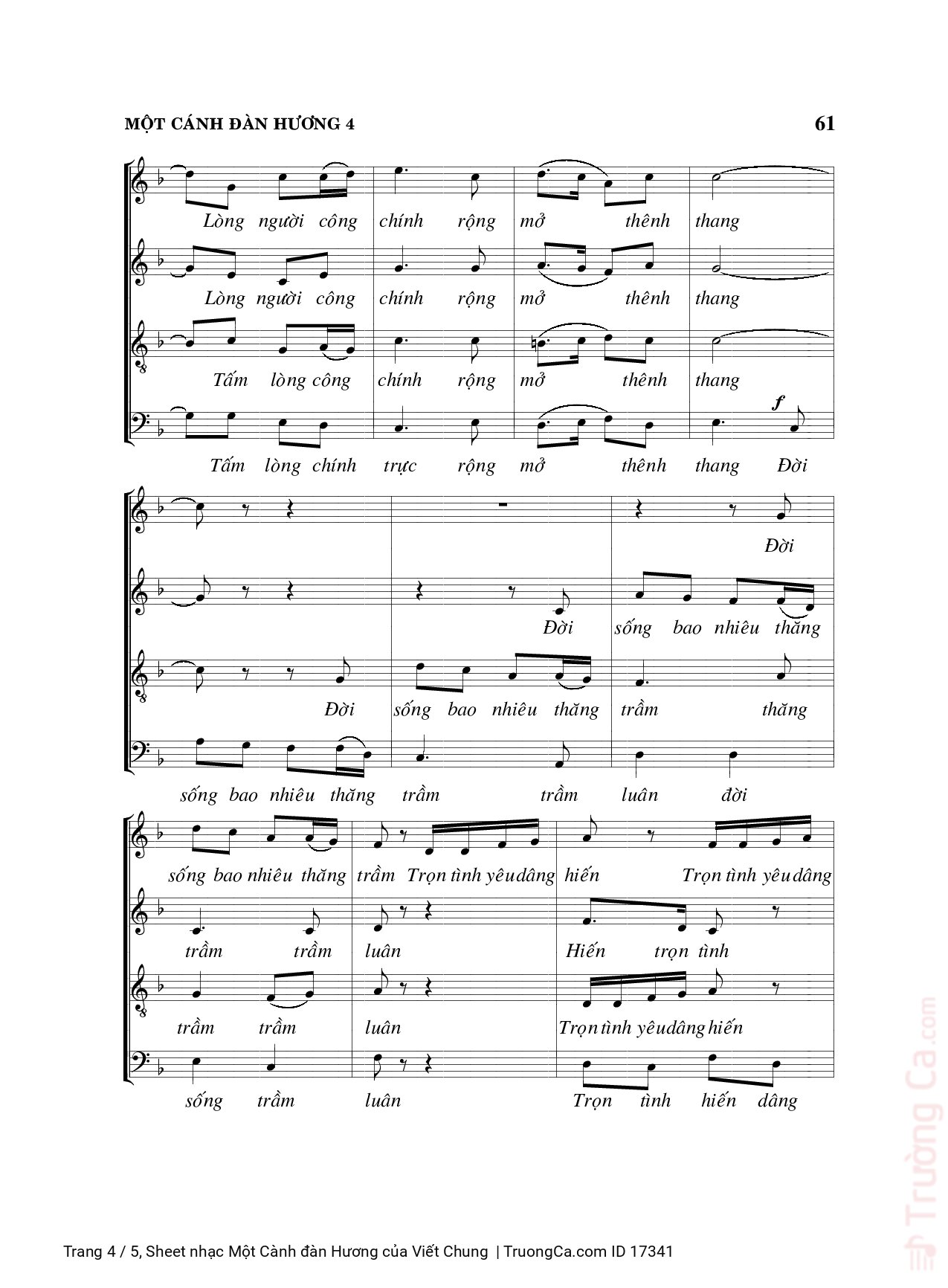 Page 4 of Sheet music PDF Một Cành đàn Hương - Viết Chung