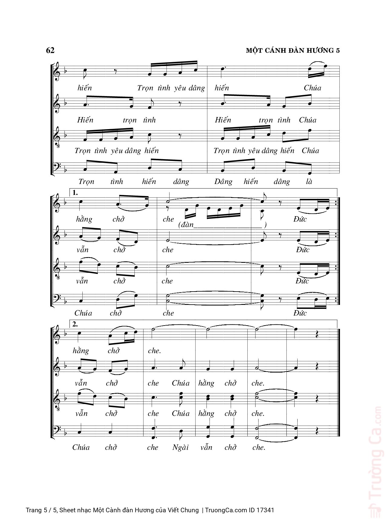 Page 5 of Sheet music PDF Một Cành đàn Hương - Viết Chung