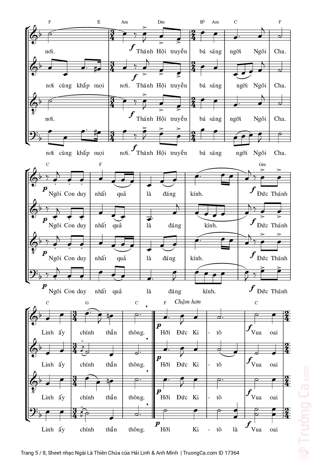 Page 5 of Sheet music PDF Ngài Là Thiên Chúa - Hải Linh & Anh Minh