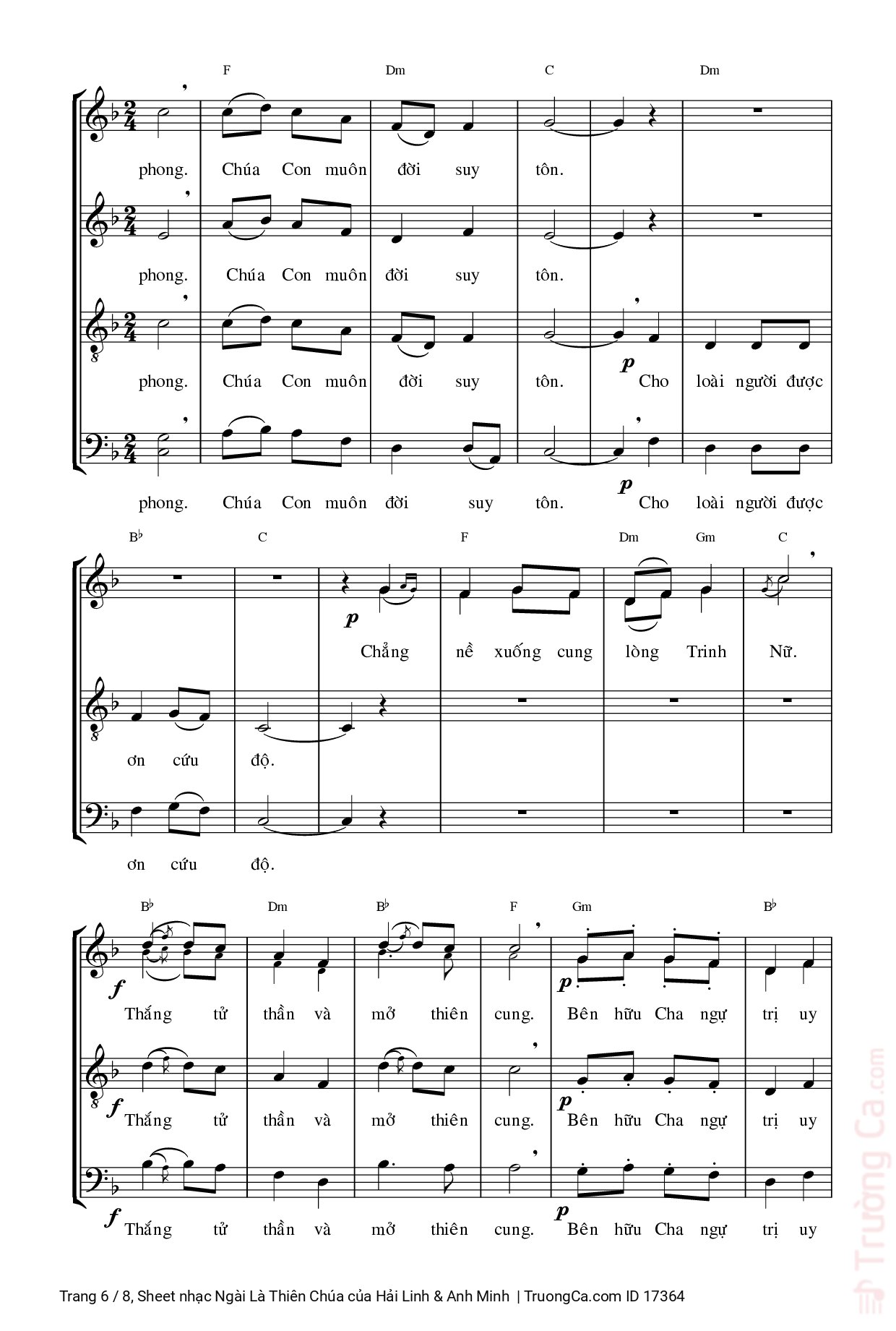 Page 6 of Sheet music PDF Ngài Là Thiên Chúa - Hải Linh & Anh Minh