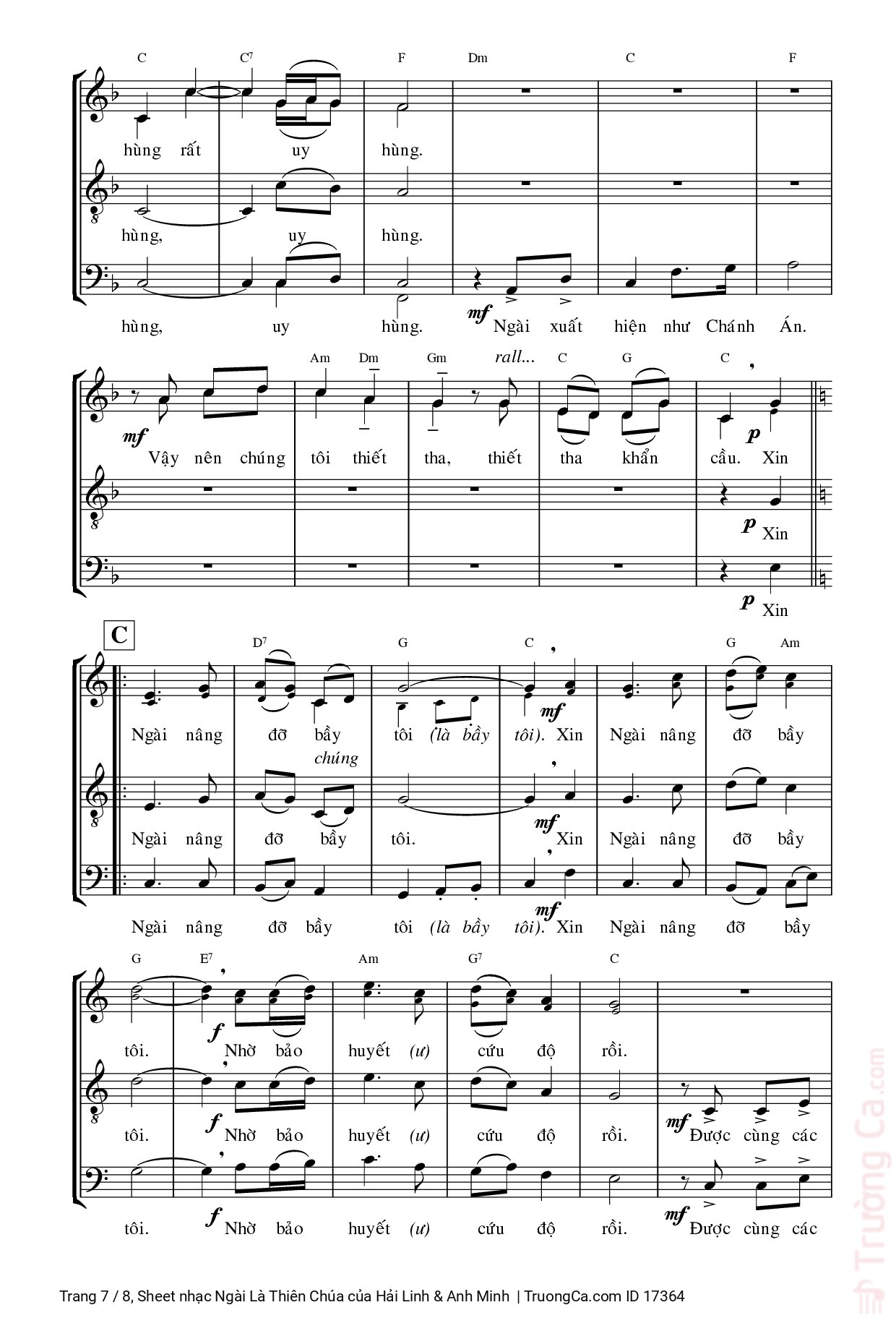 Page 7 of Sheet music PDF Ngài Là Thiên Chúa - Hải Linh & Anh Minh