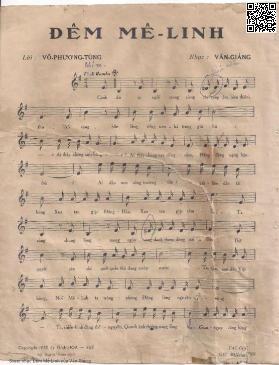 Page 2 of Sheet music PDF Đêm Mê Linh - Văn Giảng