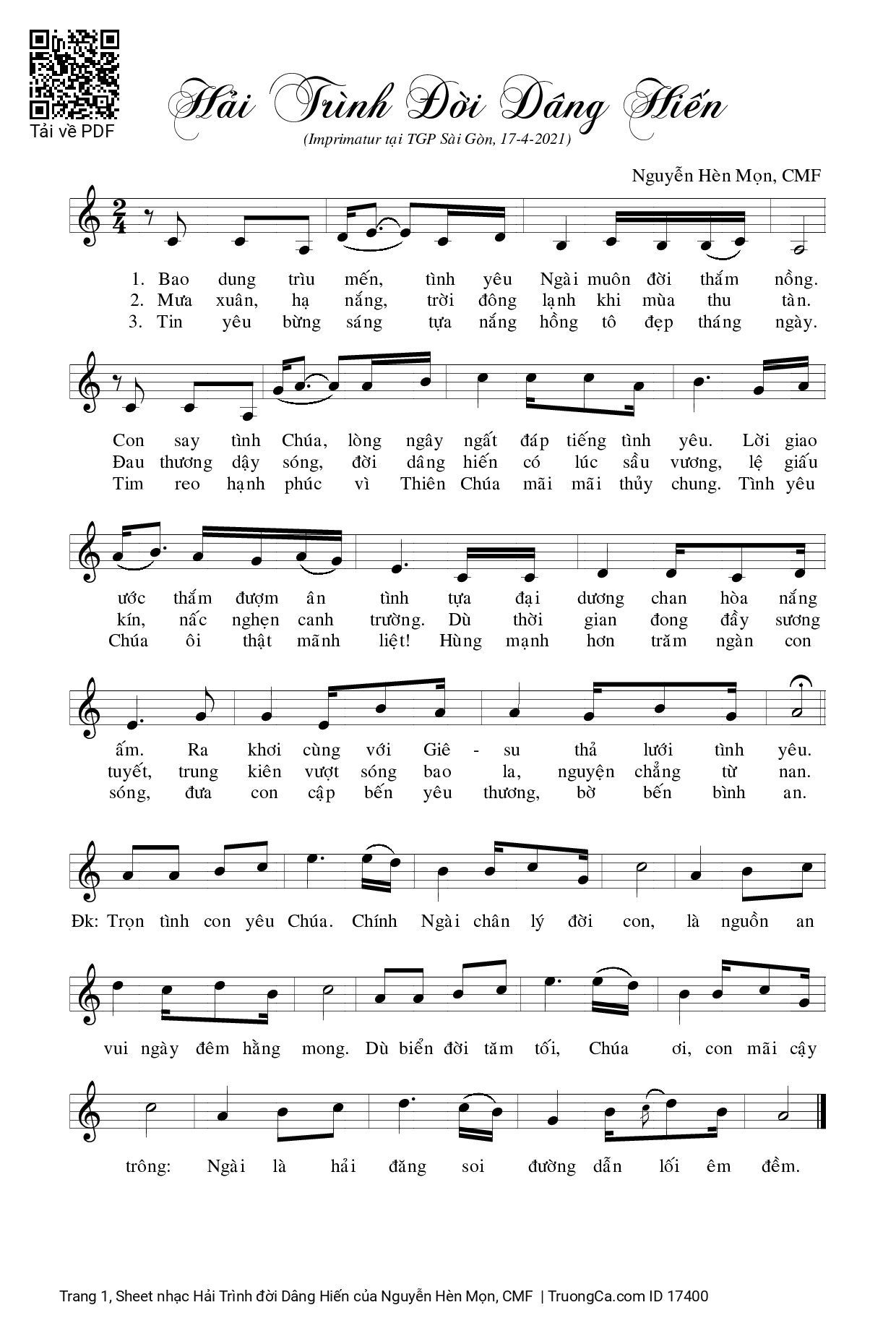 Hải Trình đời Dâng Hiến