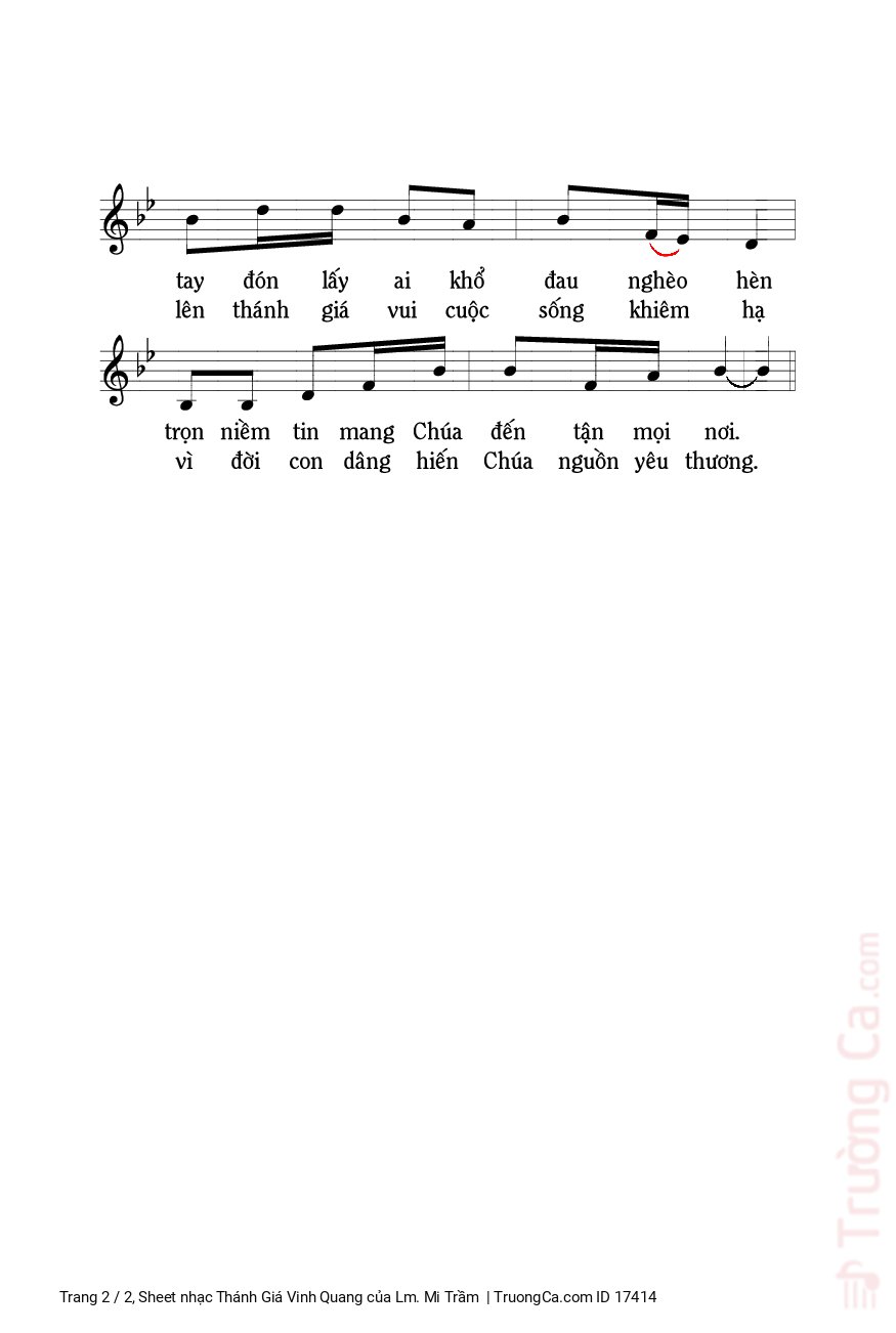 Page 2 of Sheet music PDF Thánh Giá Vinh Quang - Lm. Mi Trầm