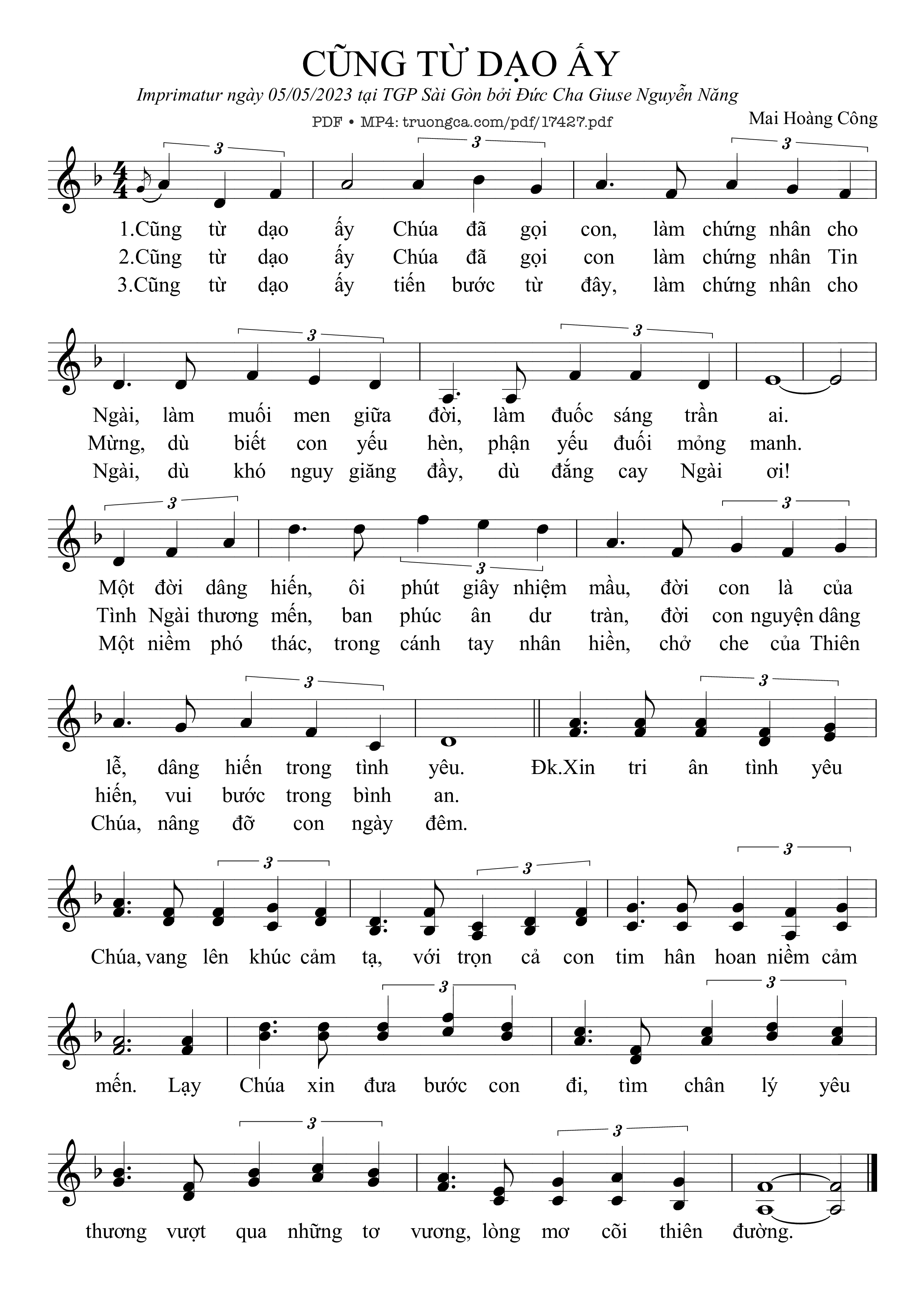 Sheet PDF of Cũng Từ Dạo ấy