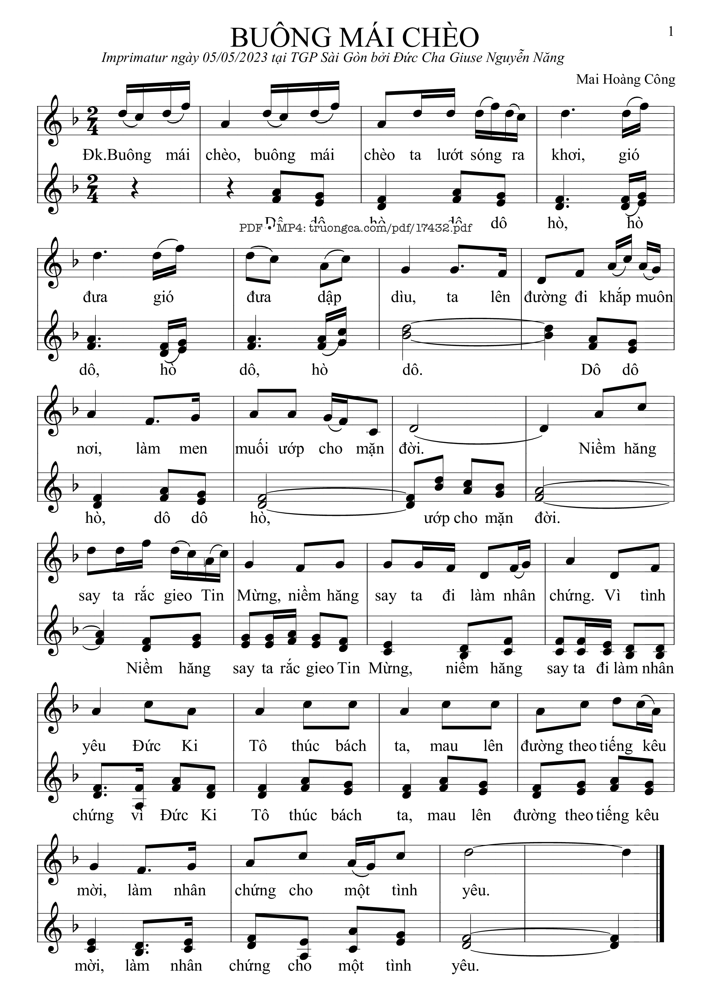 Sheet PDF of Buông Mái Chèo