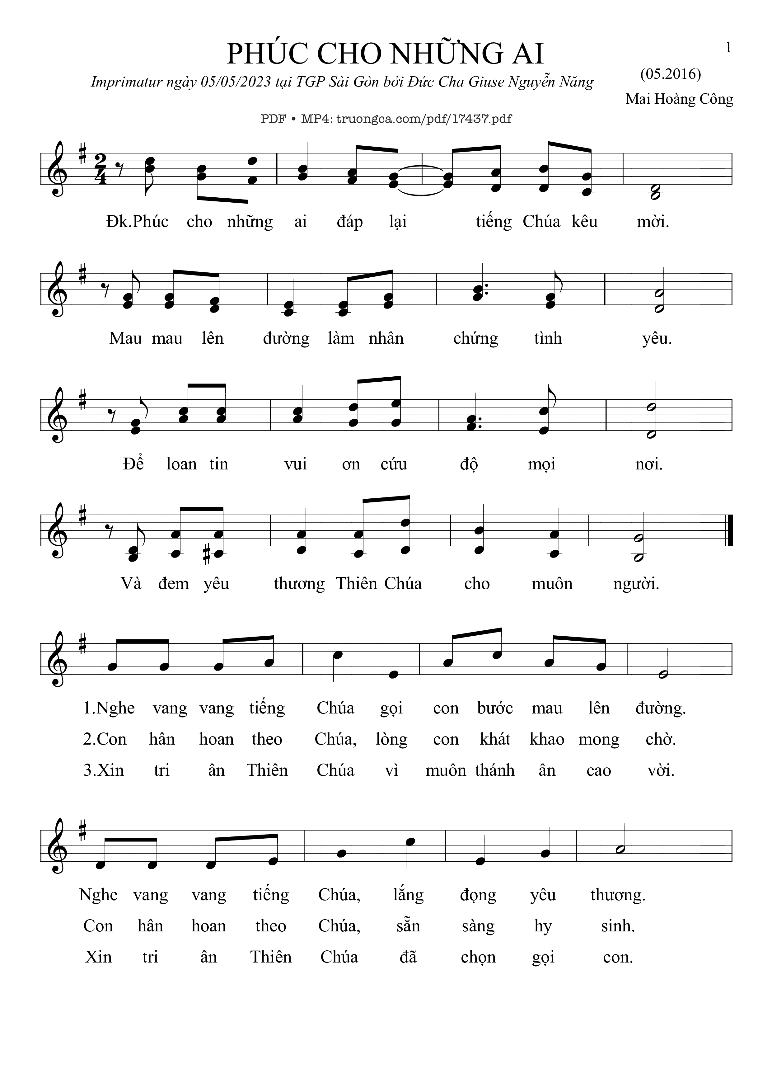 Sheet PDF of Phúc Cho Những Ai