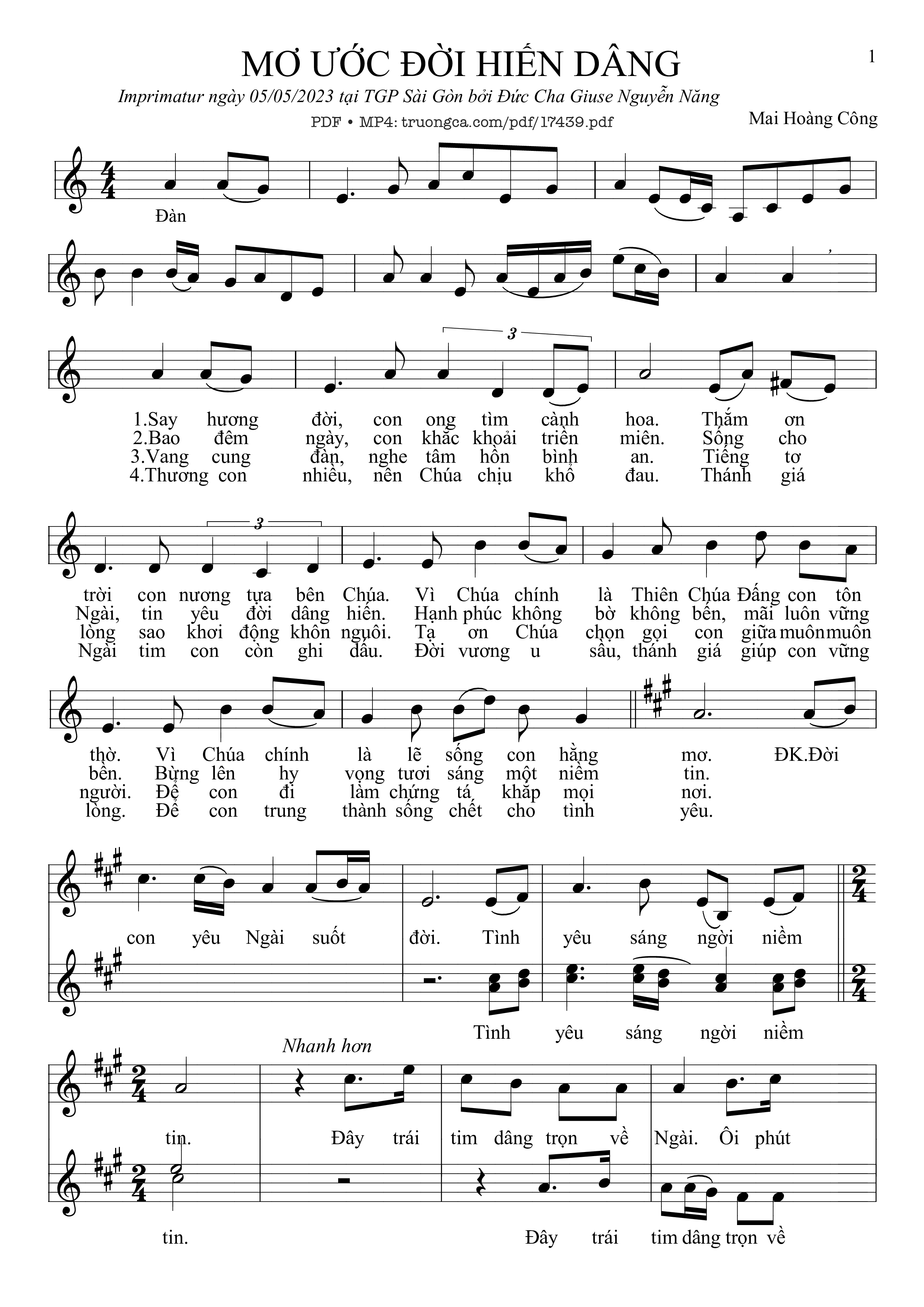 Sheet PDF of Mơ ước đời Hiến Dâng