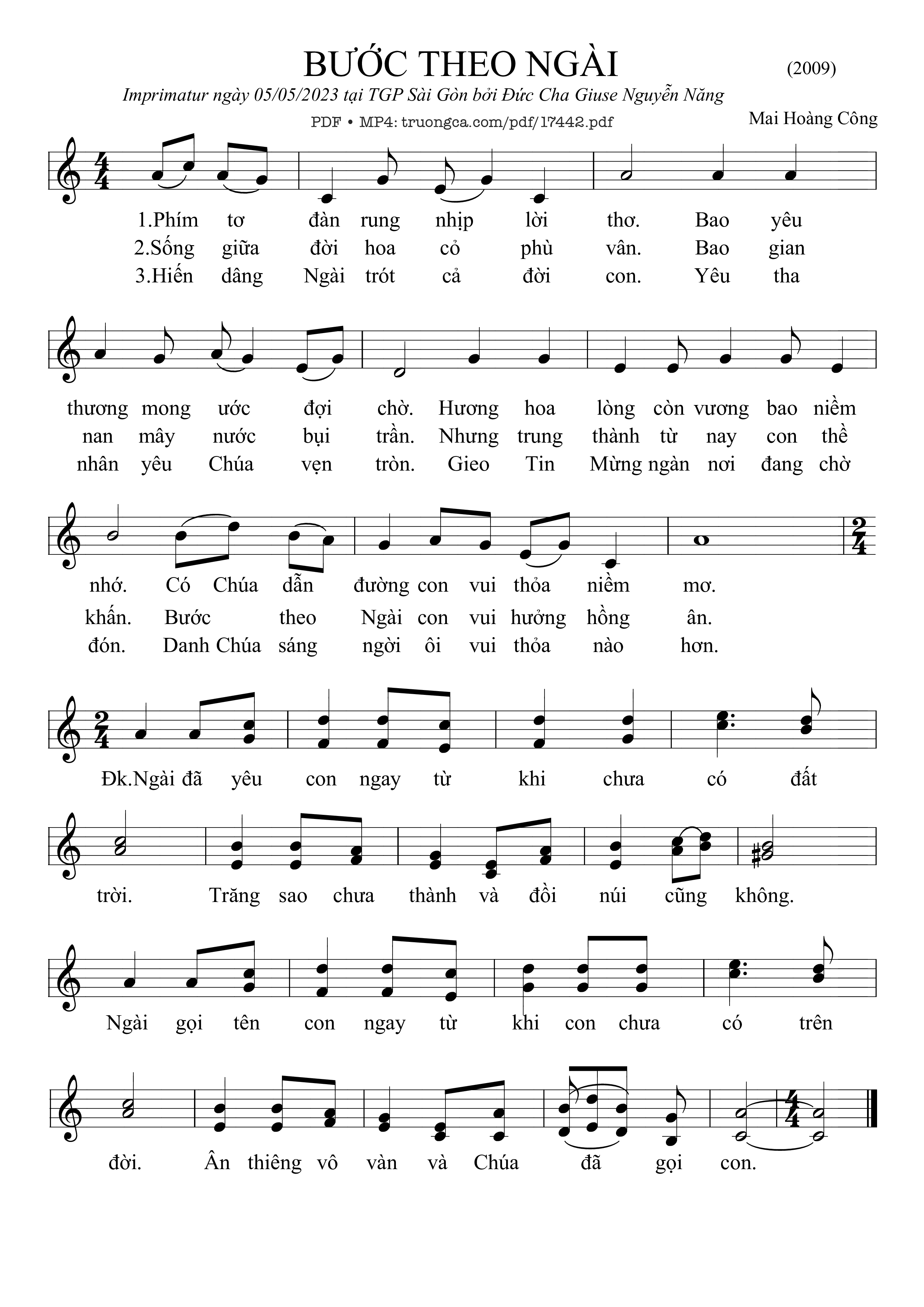 Sheet PDF of Bước Theo Ngài