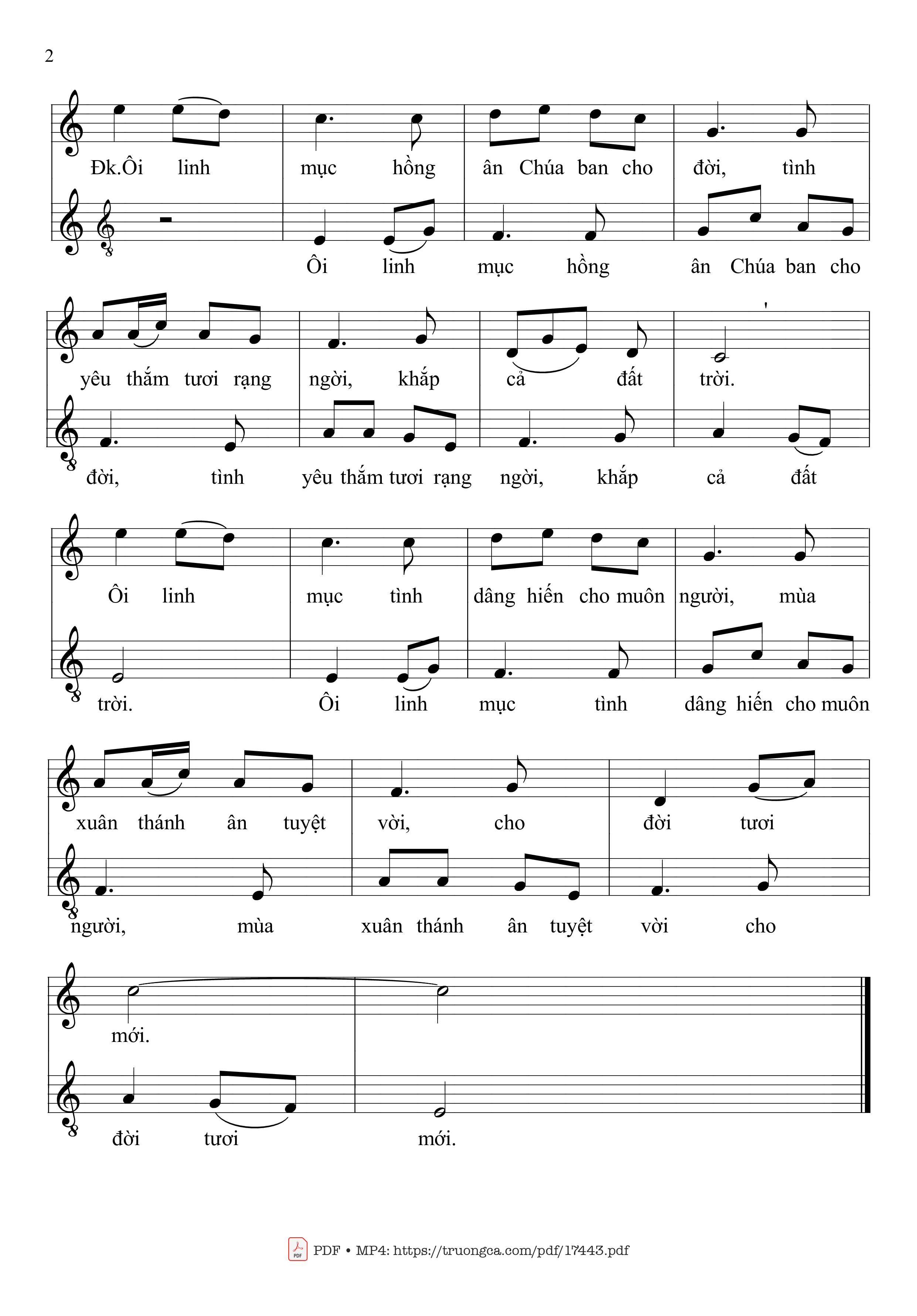 Page 2 of Sheet music PDF Noi Gương Chúa Giêsu Linh Mục - Mai Hoàng Công