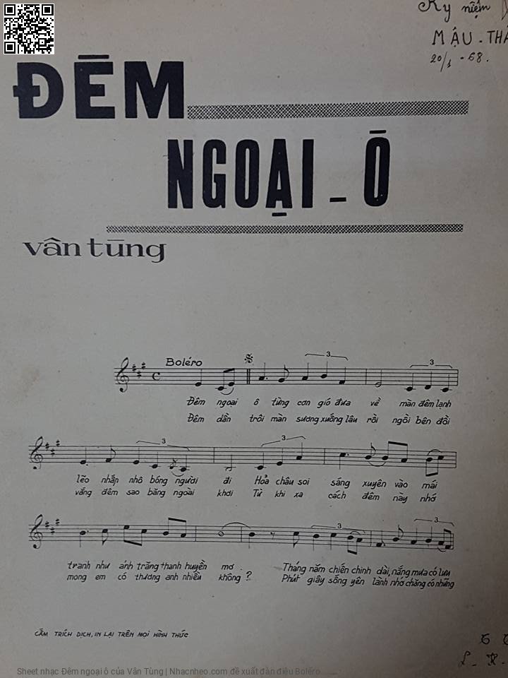 Page 2 of Sheet music PDF Đêm ngoại ô - Vân Tùng