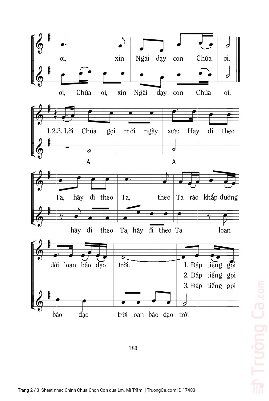 Page 2 of Sheet music PDF Chính Chúa Chọn Con - Lm. Mi Trầm