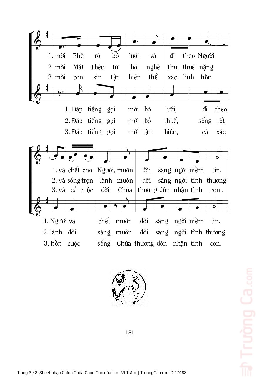 Page 3 of Sheet music PDF Chính Chúa Chọn Con - Lm. Mi Trầm