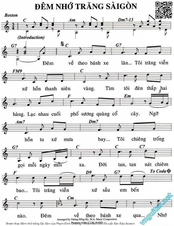 Sheet PDF of Đêm nhớ trăng Sài Gòn