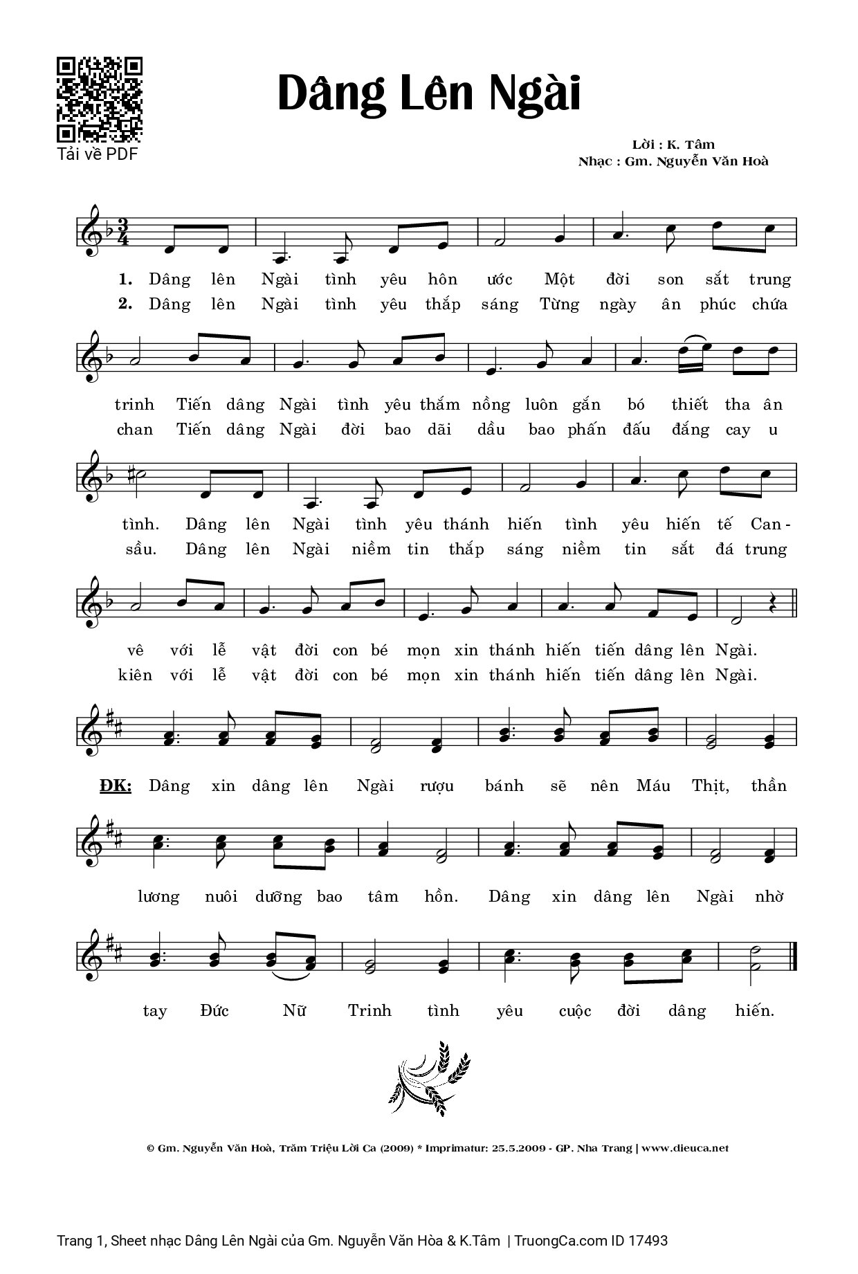 Dâng Lên Ngài - Gm. Nguyễn Văn Hòa & K.Tâm