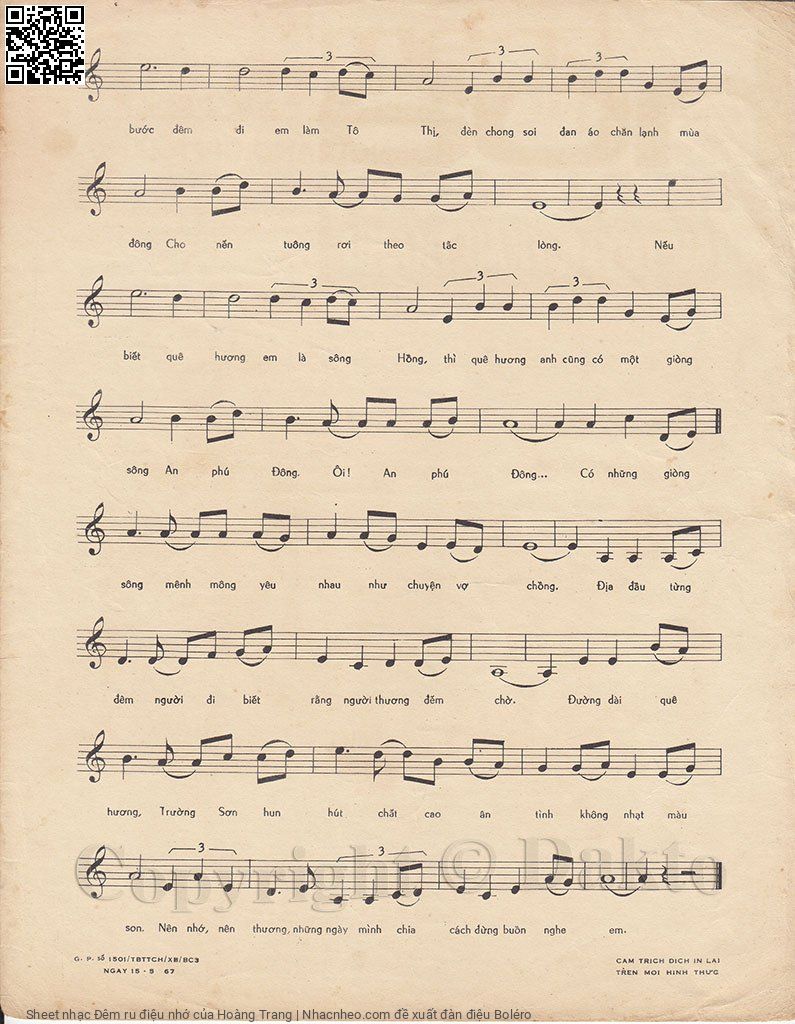Page 3 of Sheet music PDF Đêm ru điệu nhớ - Hoàng Trang