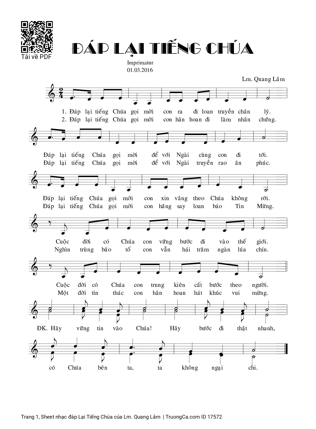 đáp Lại Tiếng Chúa