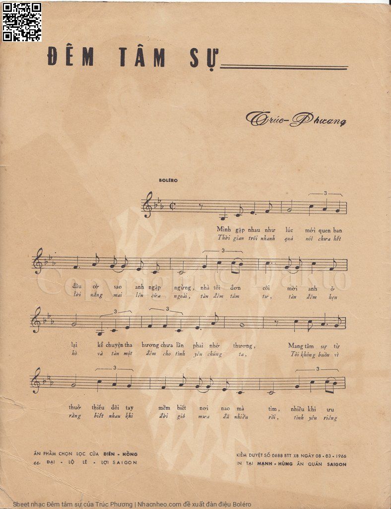 Page 2 of Sheet music PDF Đêm tâm sự - Trúc Phương