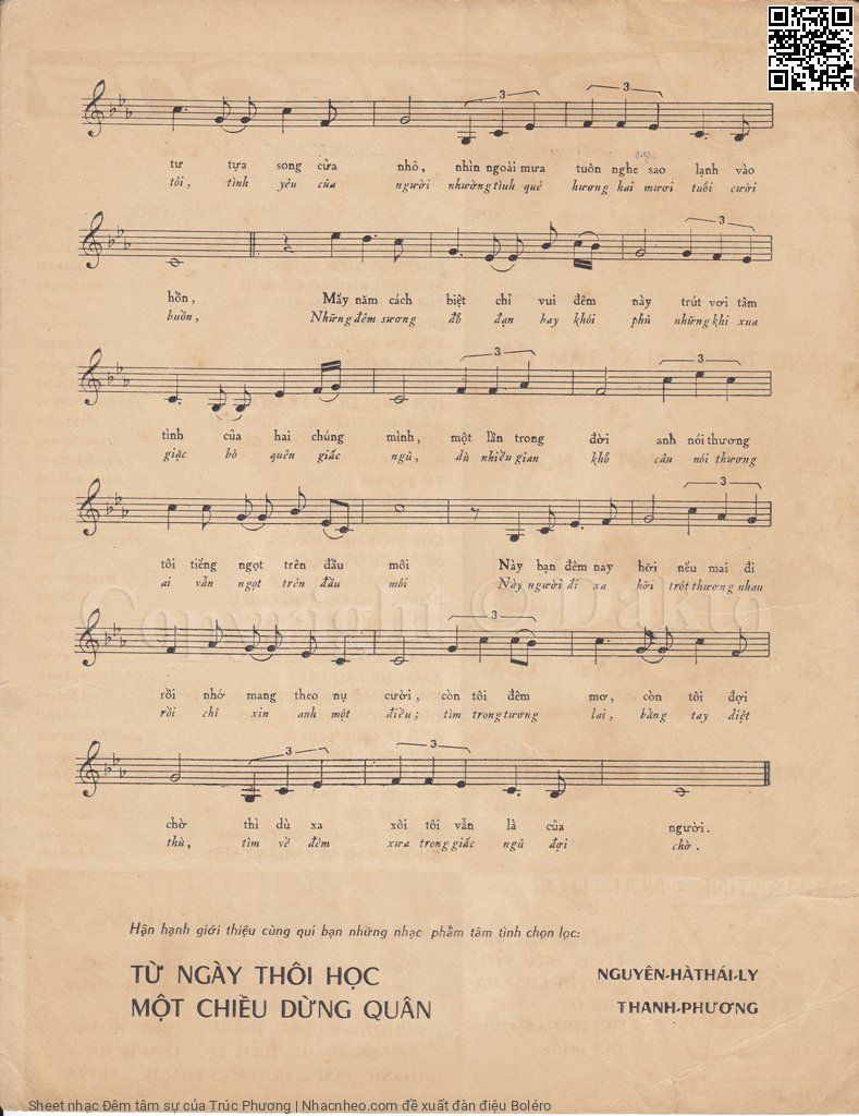 Page 3 of Sheet music PDF Đêm tâm sự - Trúc Phương