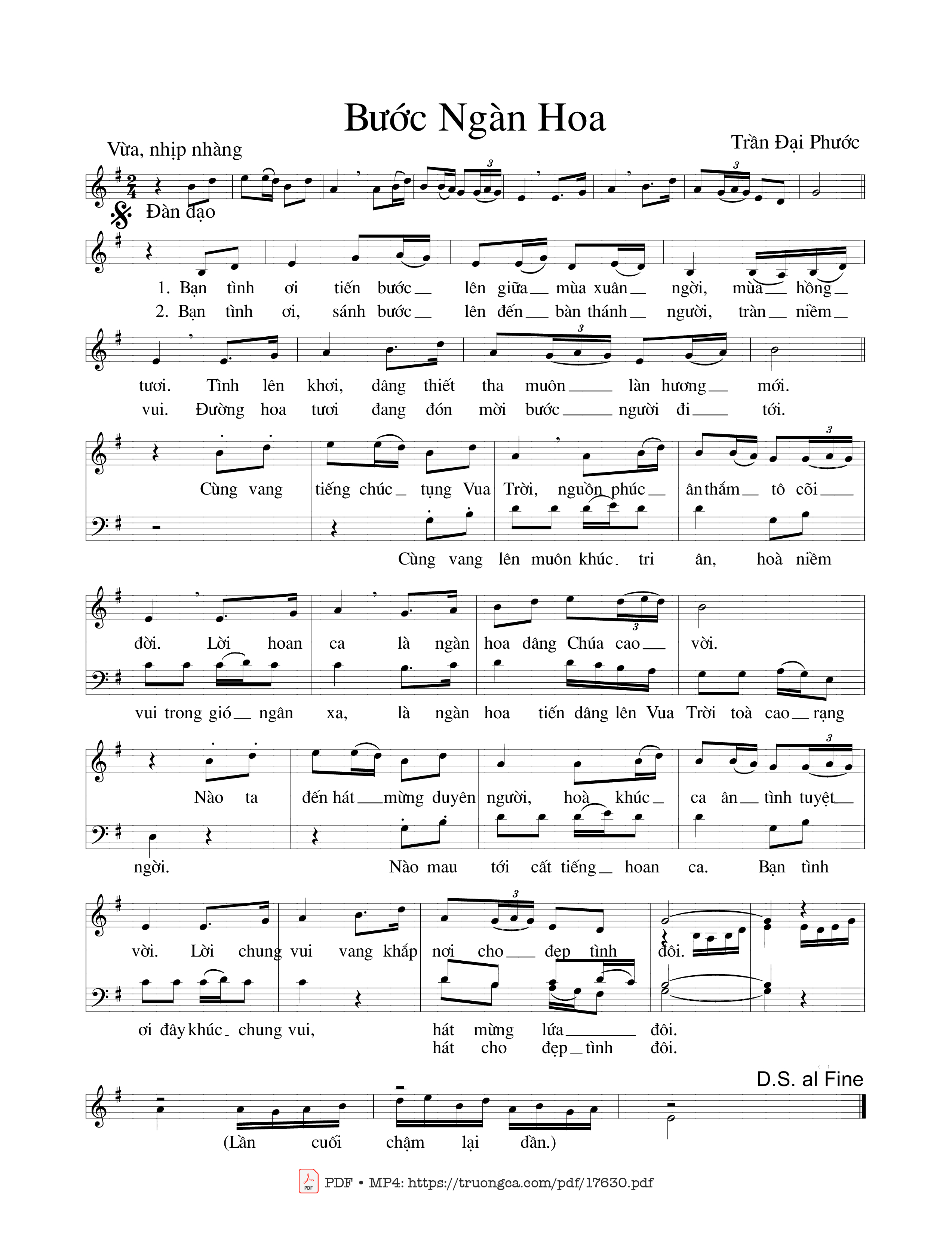Sheet PDF of Bước Ngàn Hoa