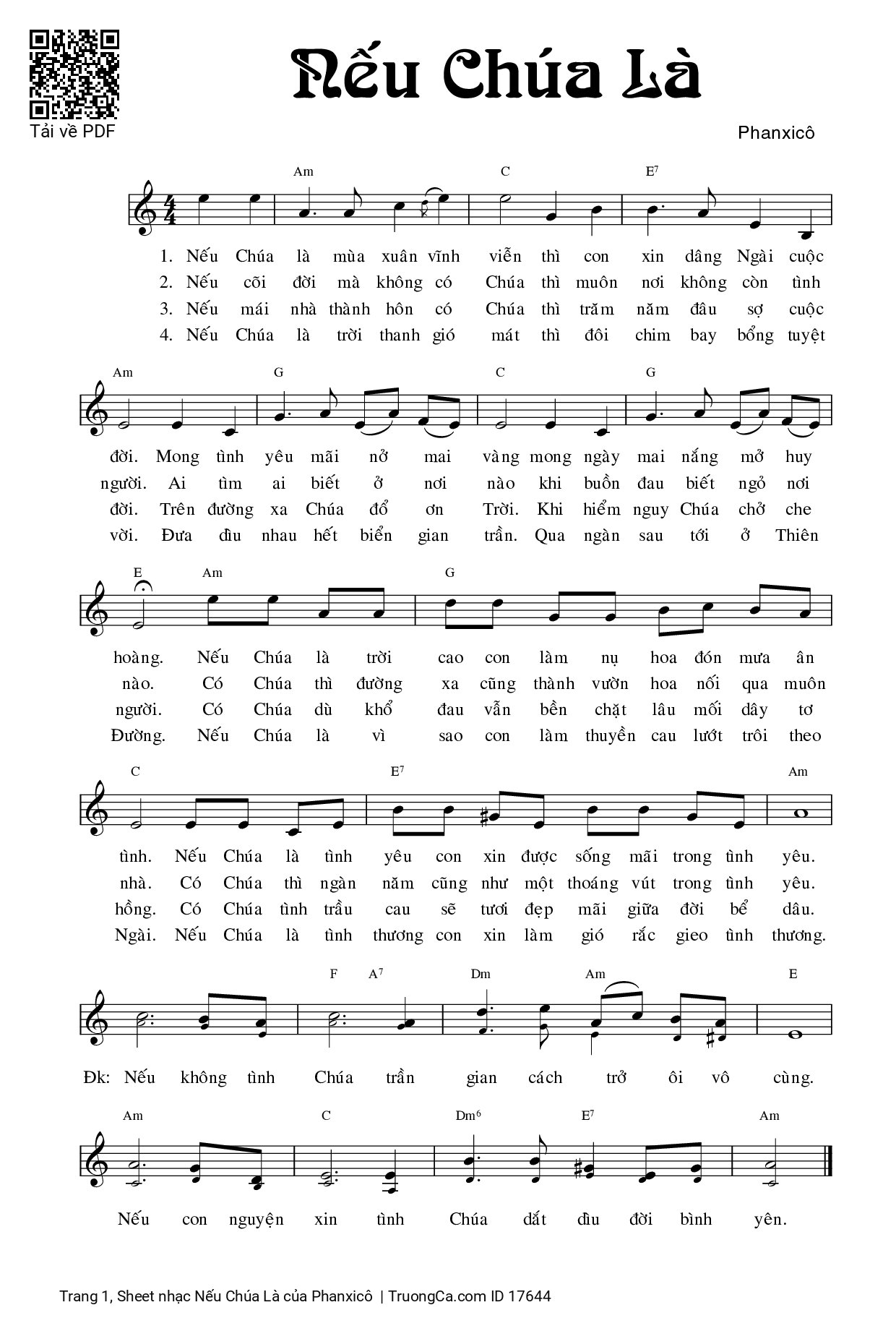 Sheet PDF of Nếu Chúa Là