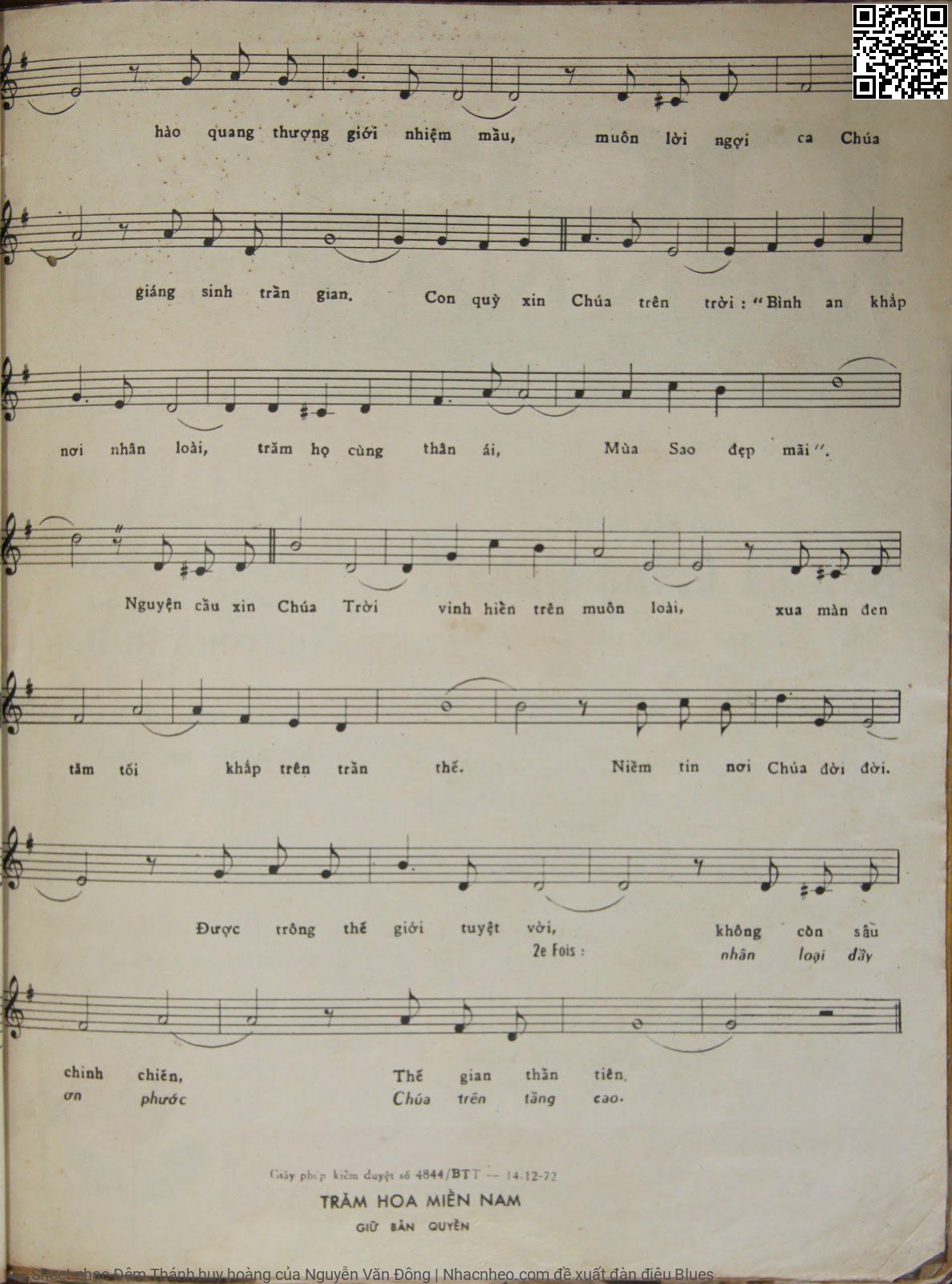 Page 3 of Sheet music PDF Đêm Thánh huy hoàng - Nguyễn Văn Đông