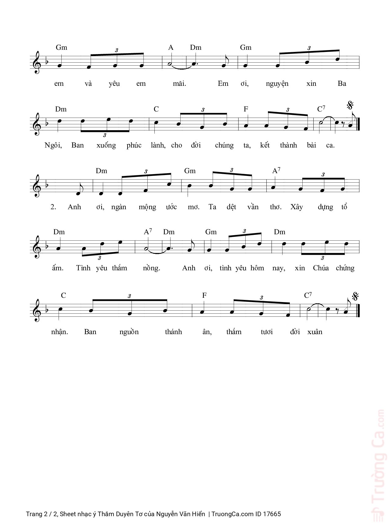 Page 2 of Sheet music PDF ý Thắm Duyên Tơ - Nguyễn Văn Hiển