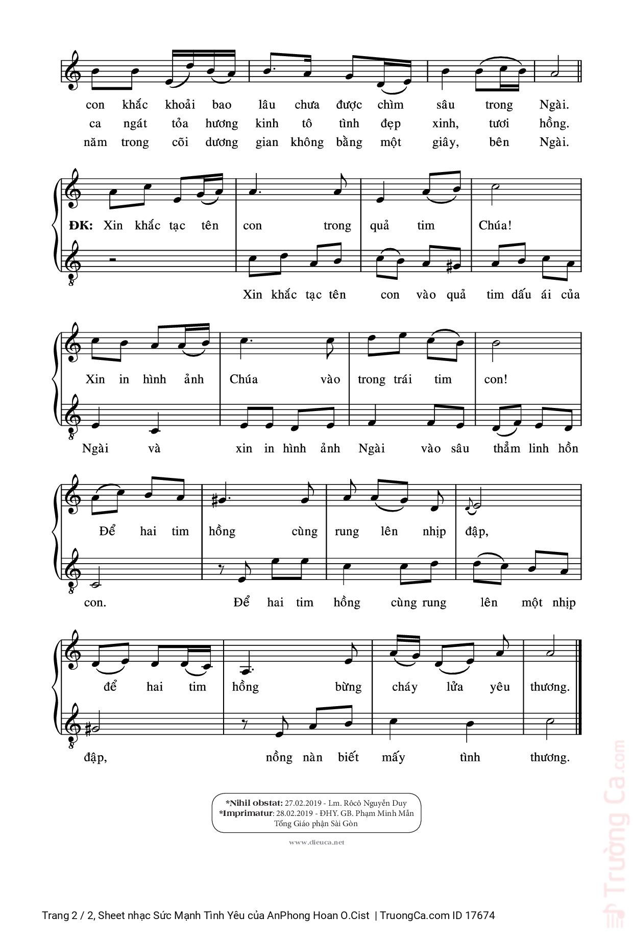 Page 2 of Sheet music PDF Sức Mạnh Tình Yêu - AnPhong Hoan O.Cist