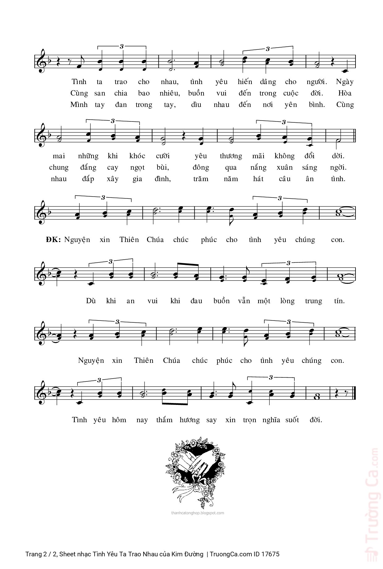 Page 2 of Sheet music PDF Tình Yêu Ta Trao Nhau - Kim Đường