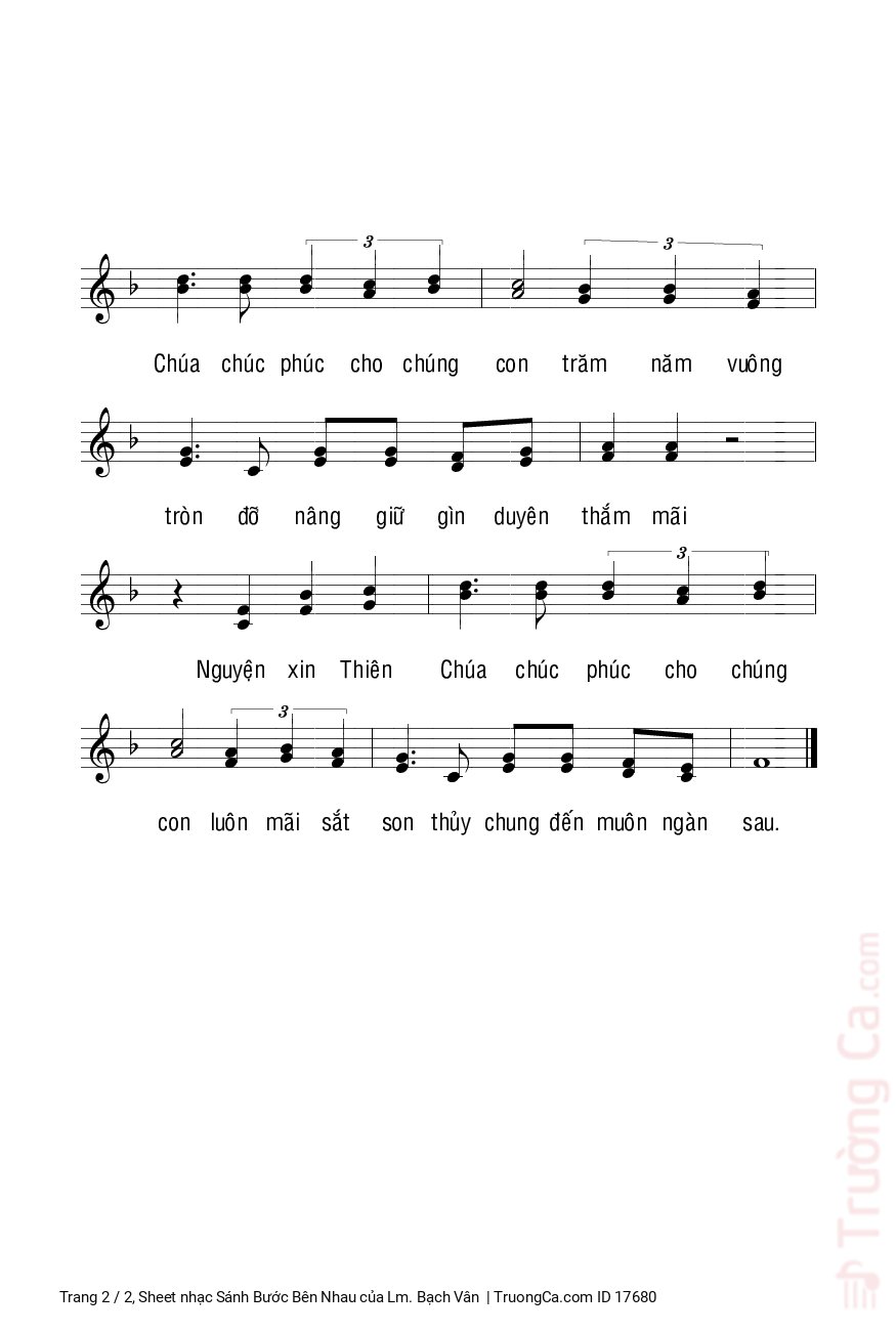 Page 2 of Sheet music PDF Sánh Bước Bên Nhau - Lm. Bạch Vân
