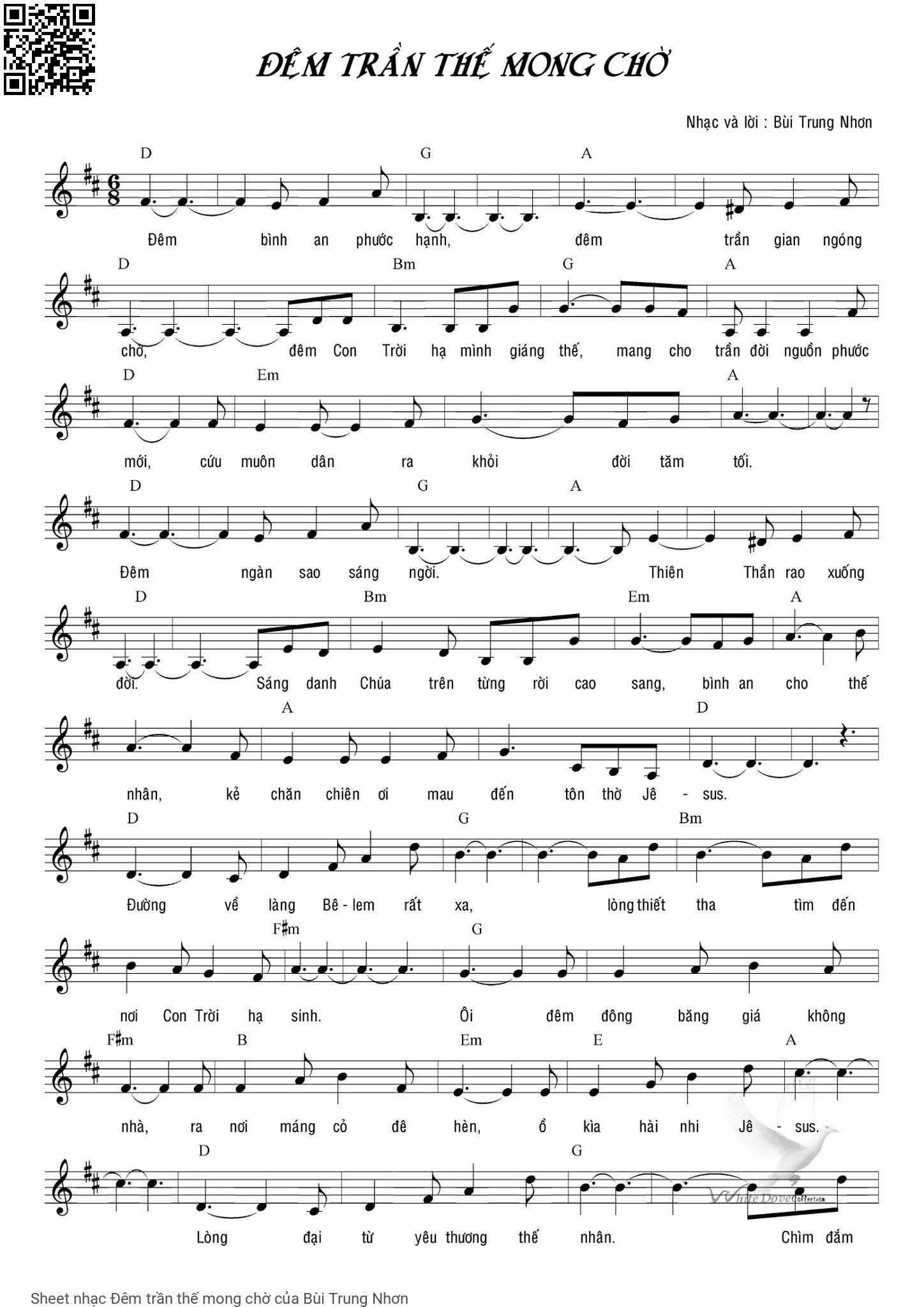 Sheet PDF of Đêm trần thế mong chờ