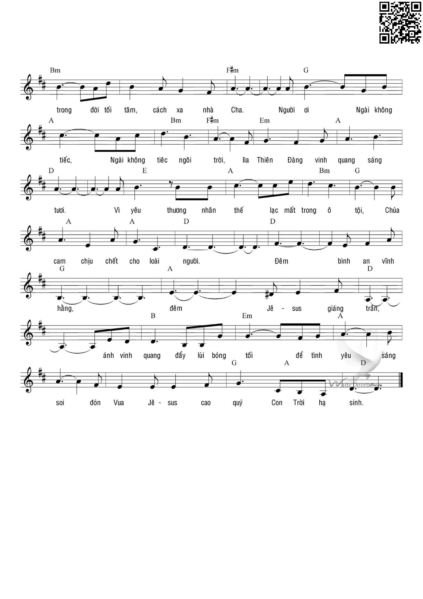 Page 2 of Sheet music PDF Đêm trần thế mong chờ - Bùi Trung Nhơn