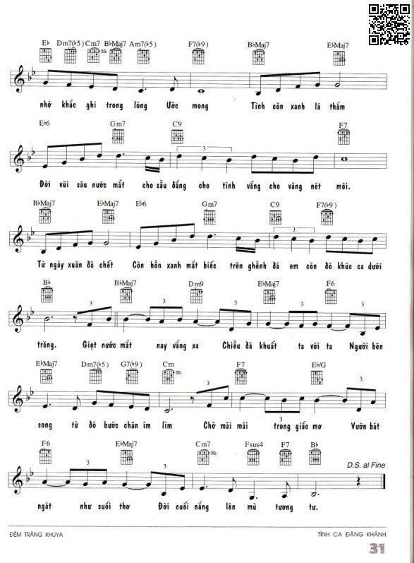 Page 2 of Sheet music PDF Đêm trăng khuya - Đăng Khánh