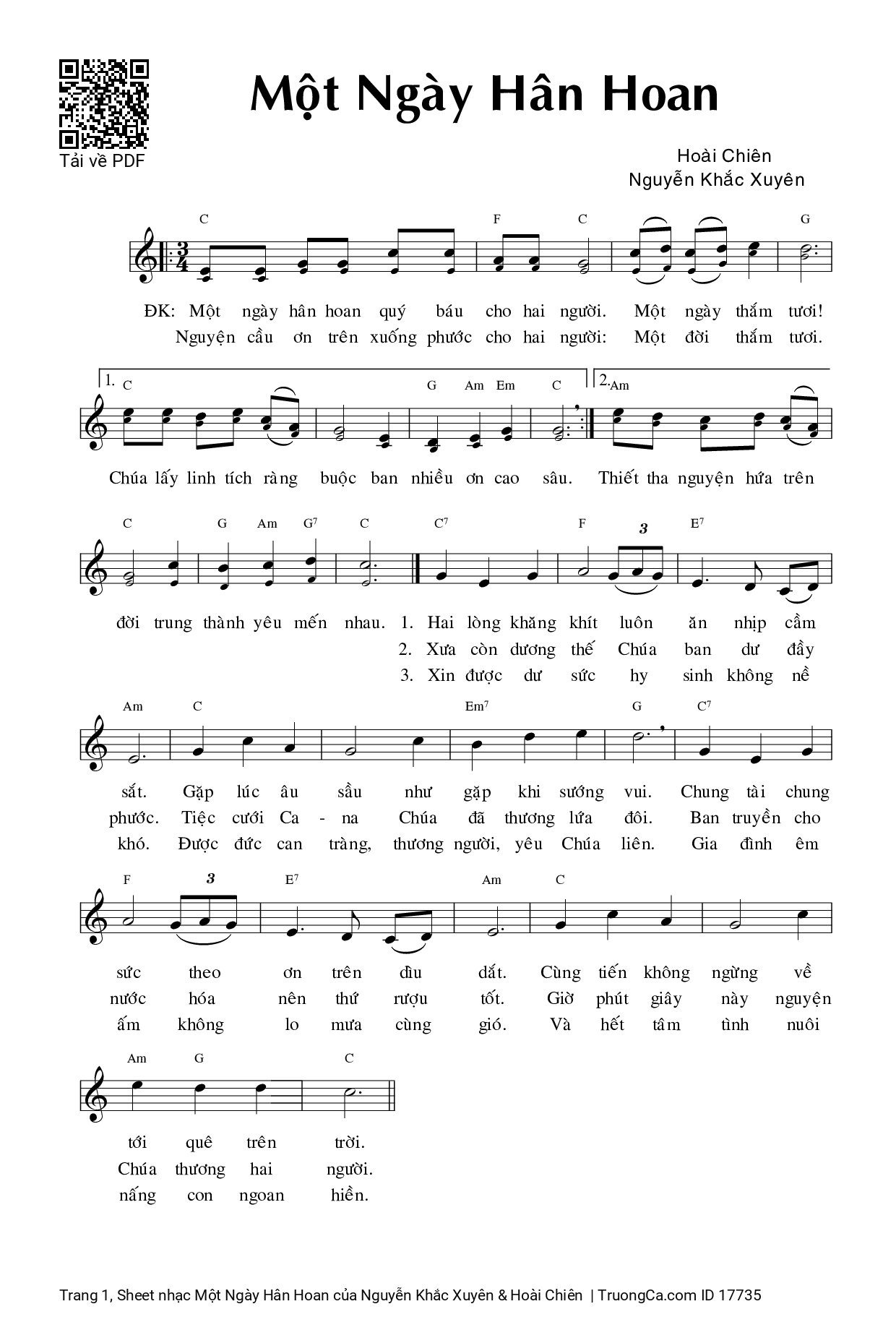 Sheet PDF of Một Ngày Hân Hoan