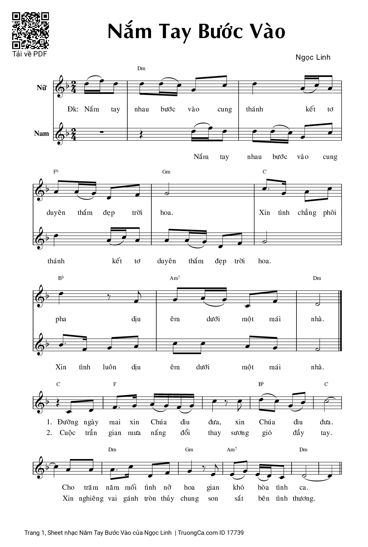 Sheet PDF of Nắm Tay Bước Vào